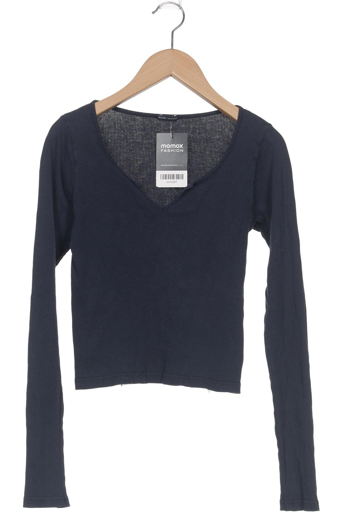 

Brandy Melville Damen Langarmshirt, marineblau, Gr. 34