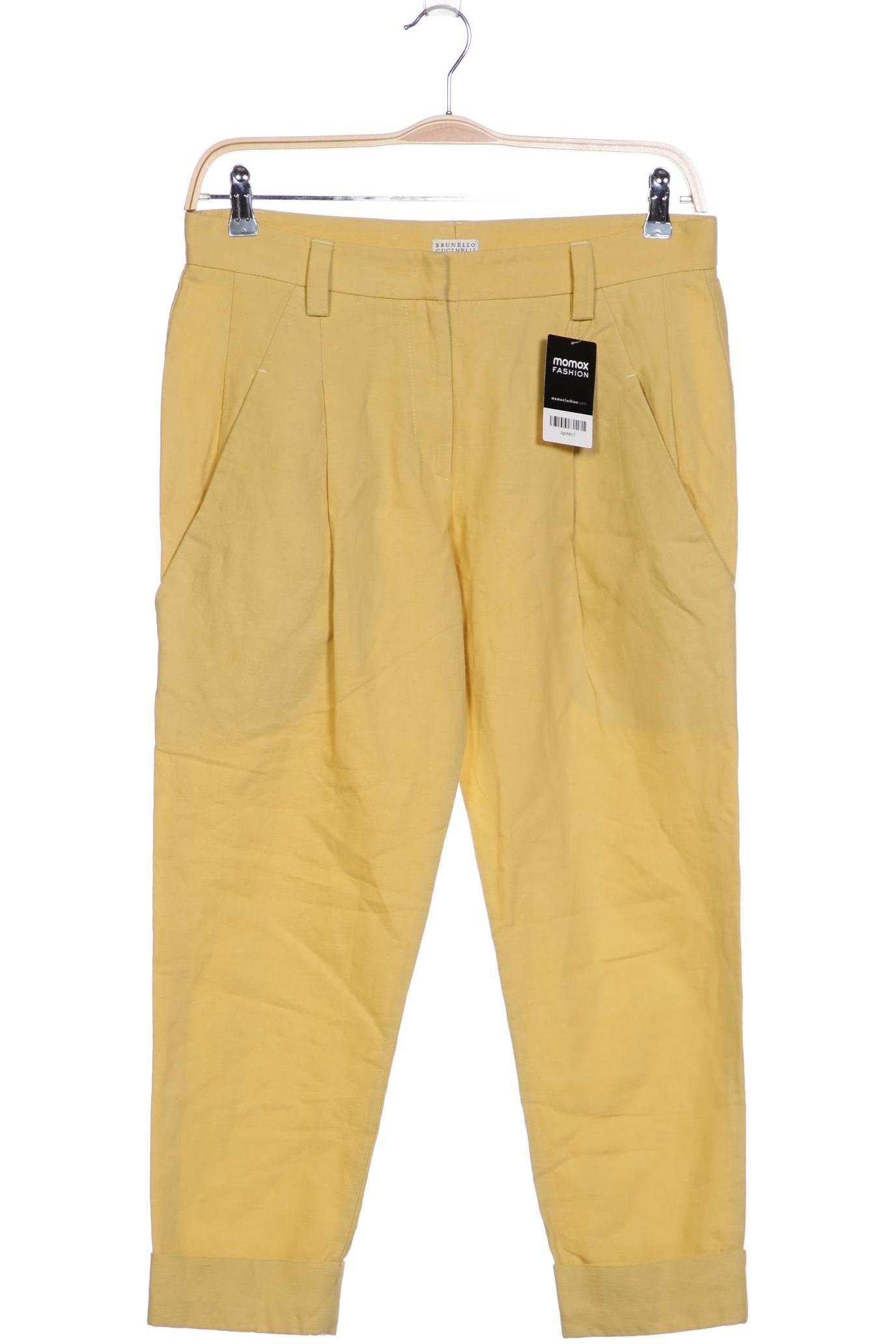 

Brunello Cucinelli Damen Stoffhose, gelb, Gr. 38