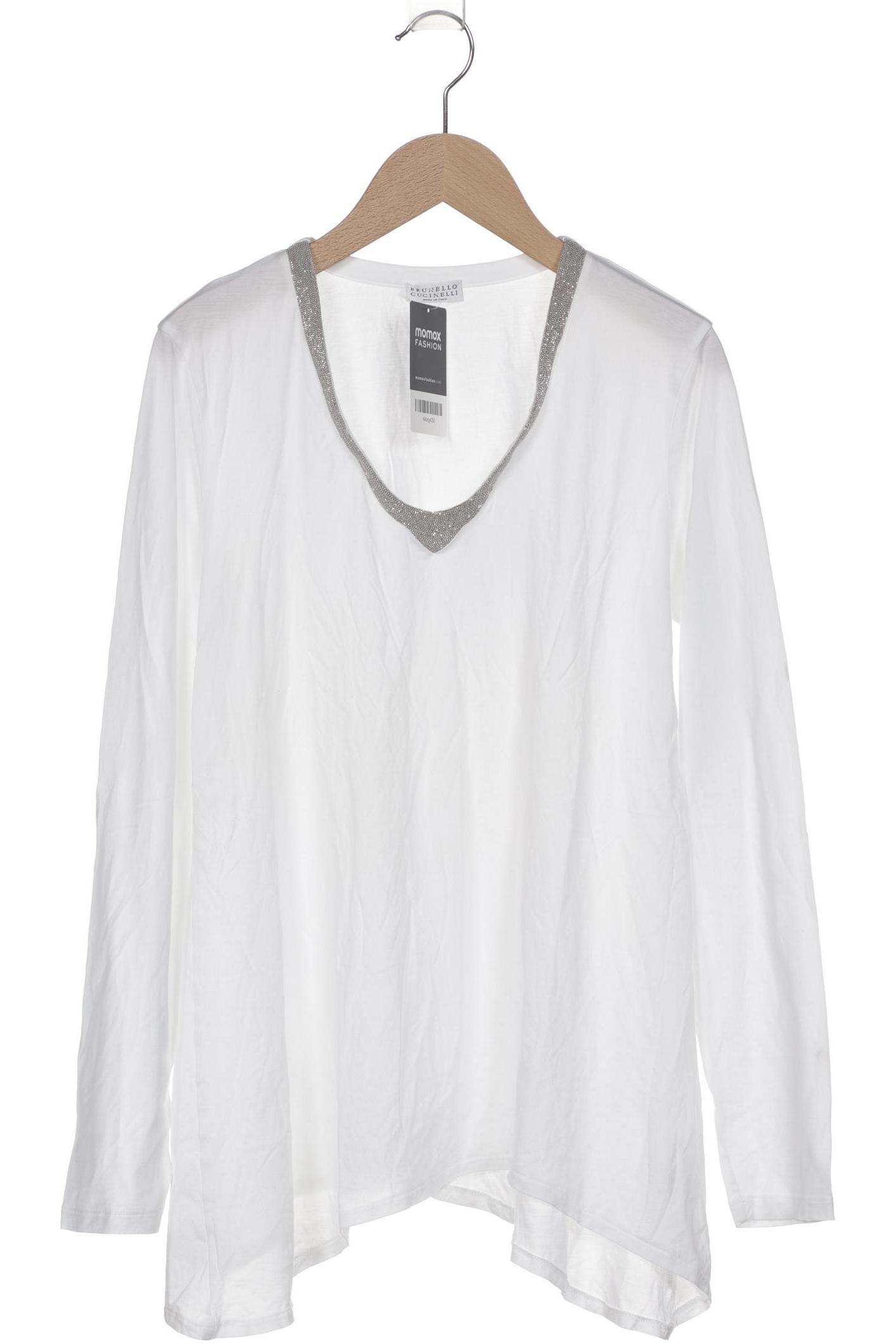 

Brunello Cucinelli Damen Langarmshirt, weiß, Gr. 38