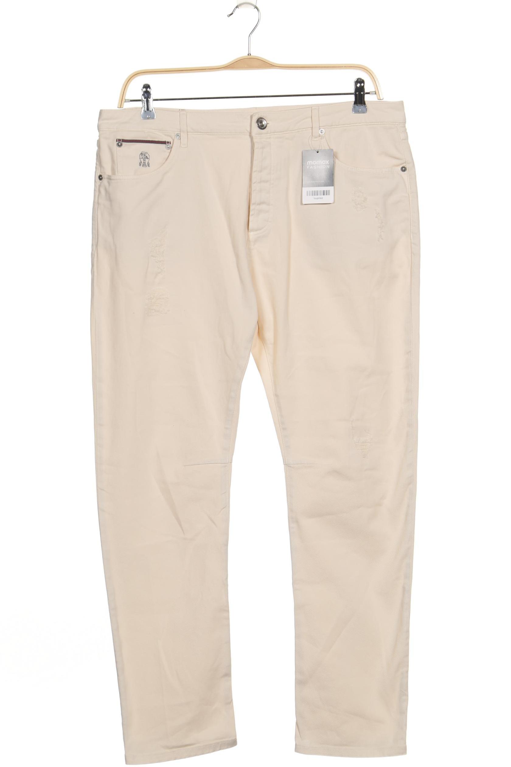 

Brunello Cucinelli Herren Jeans, cremeweiß, Gr. 54