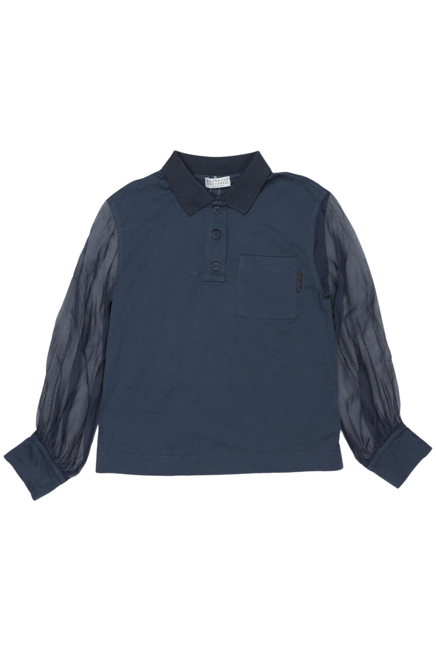 

Brunello Cucinelli Mädchen Poloshirt, marineblau, Gr. 122