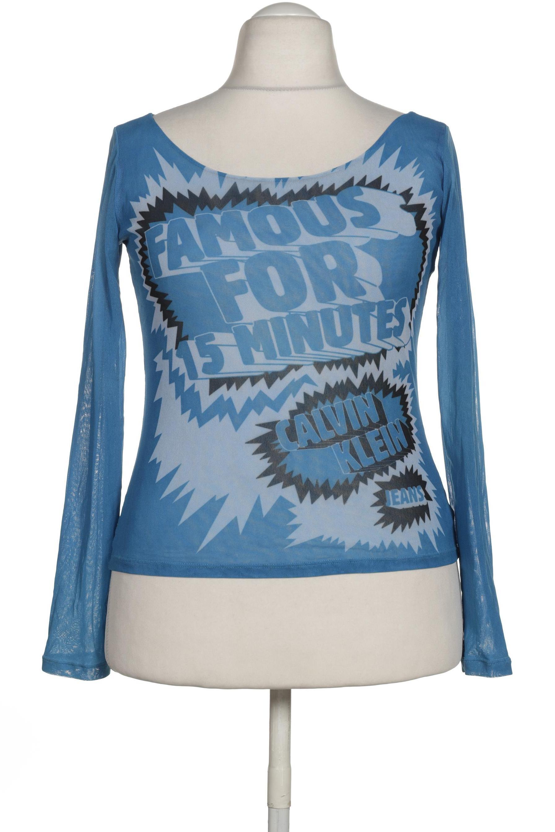 

Calvin Klein Damen Langarmshirt, blau, Gr.