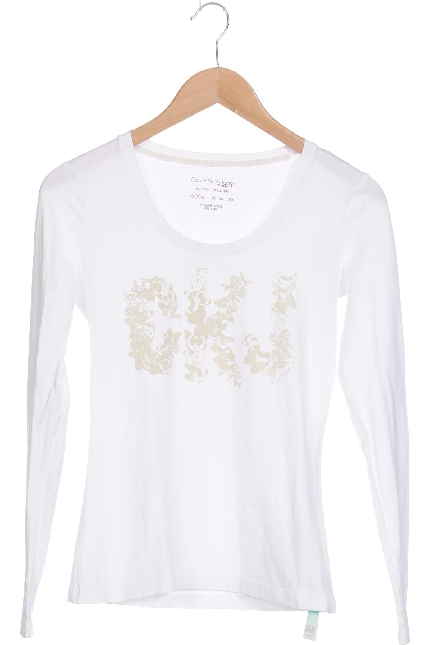 

Calvin Klein Damen Langarmshirt, weiß, Gr. 36