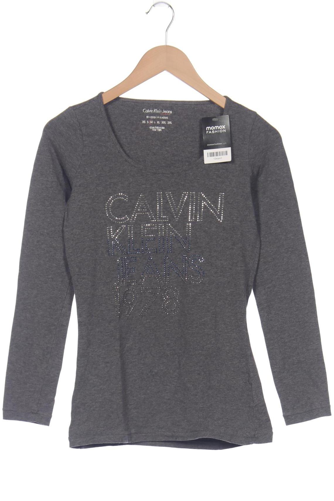 

Calvin Klein Jeans Damen Langarmshirt, grau, Gr. 38