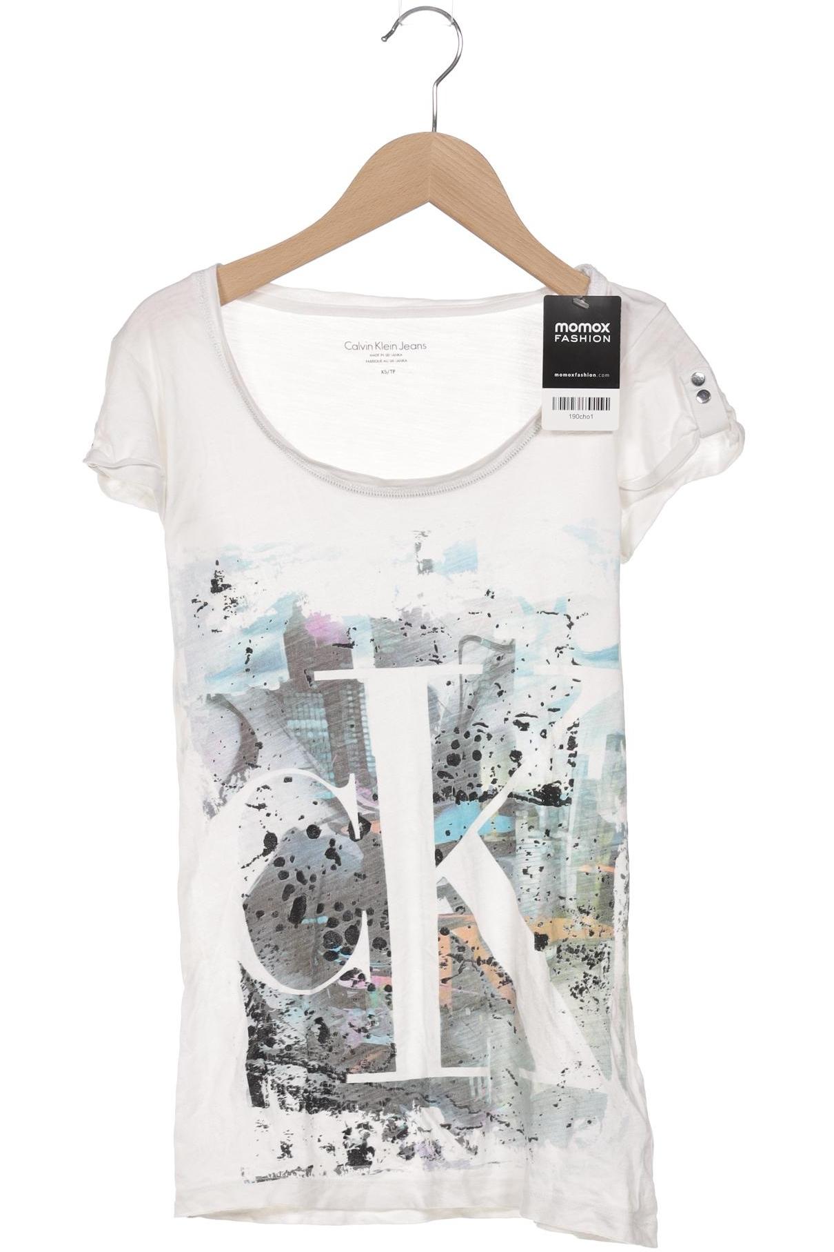 

Calvin Klein Jeans Damen T-Shirt, weiß, Gr. 34