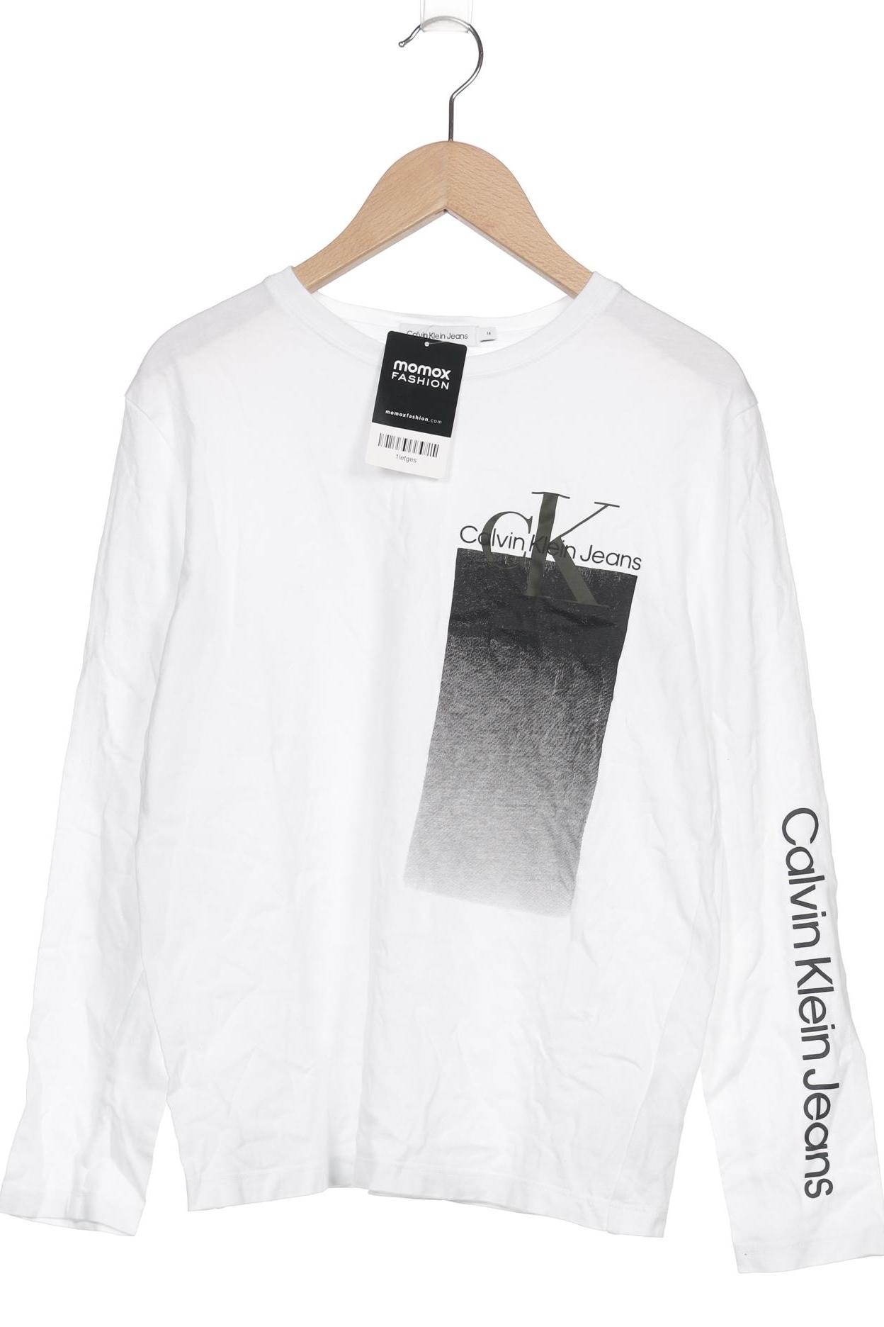

Calvin Klein Jeans Herren Langarmshirt, weiß, Gr. 14