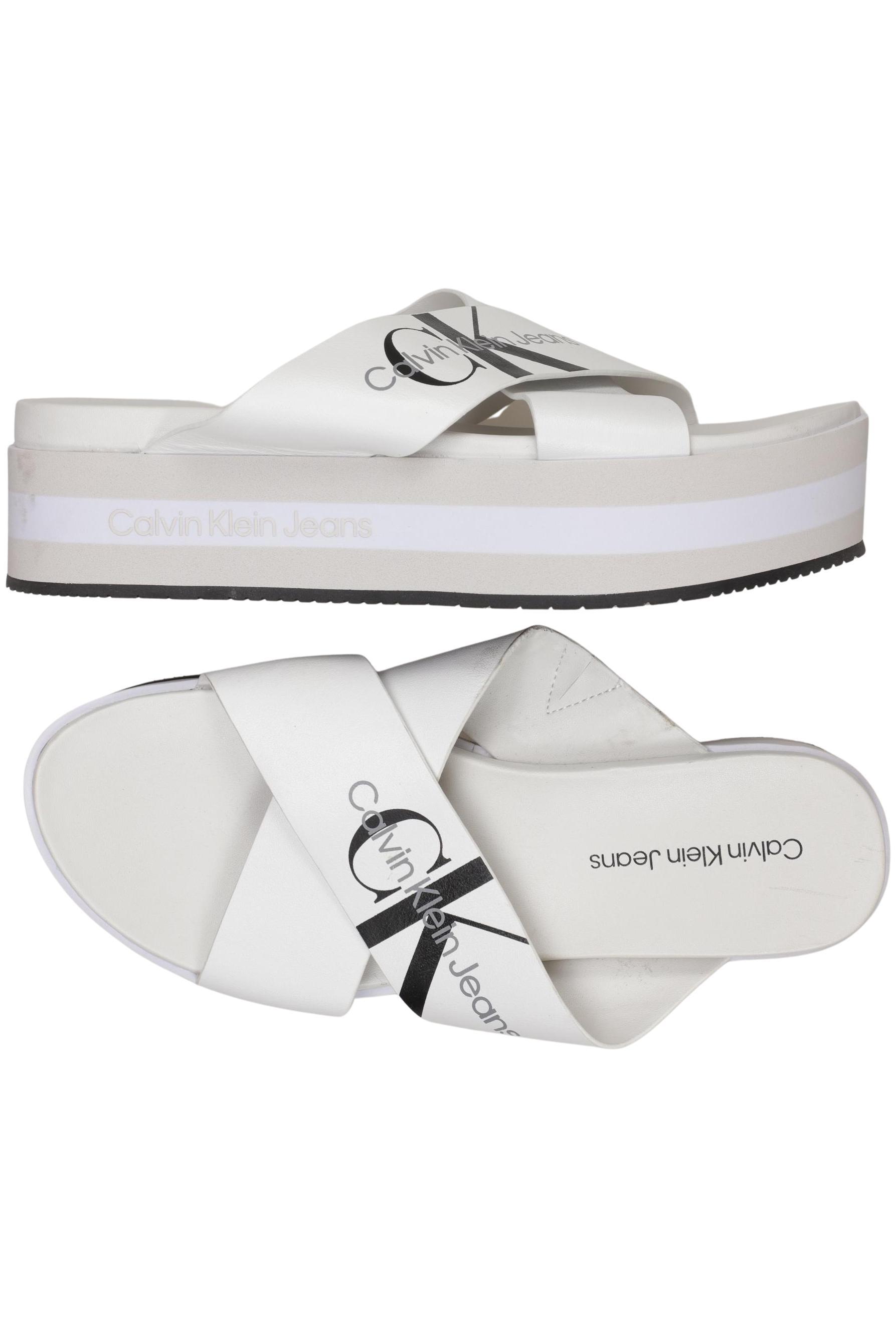 

Calvin Klein Jeans Damen Sandale, weiß, Gr. 40