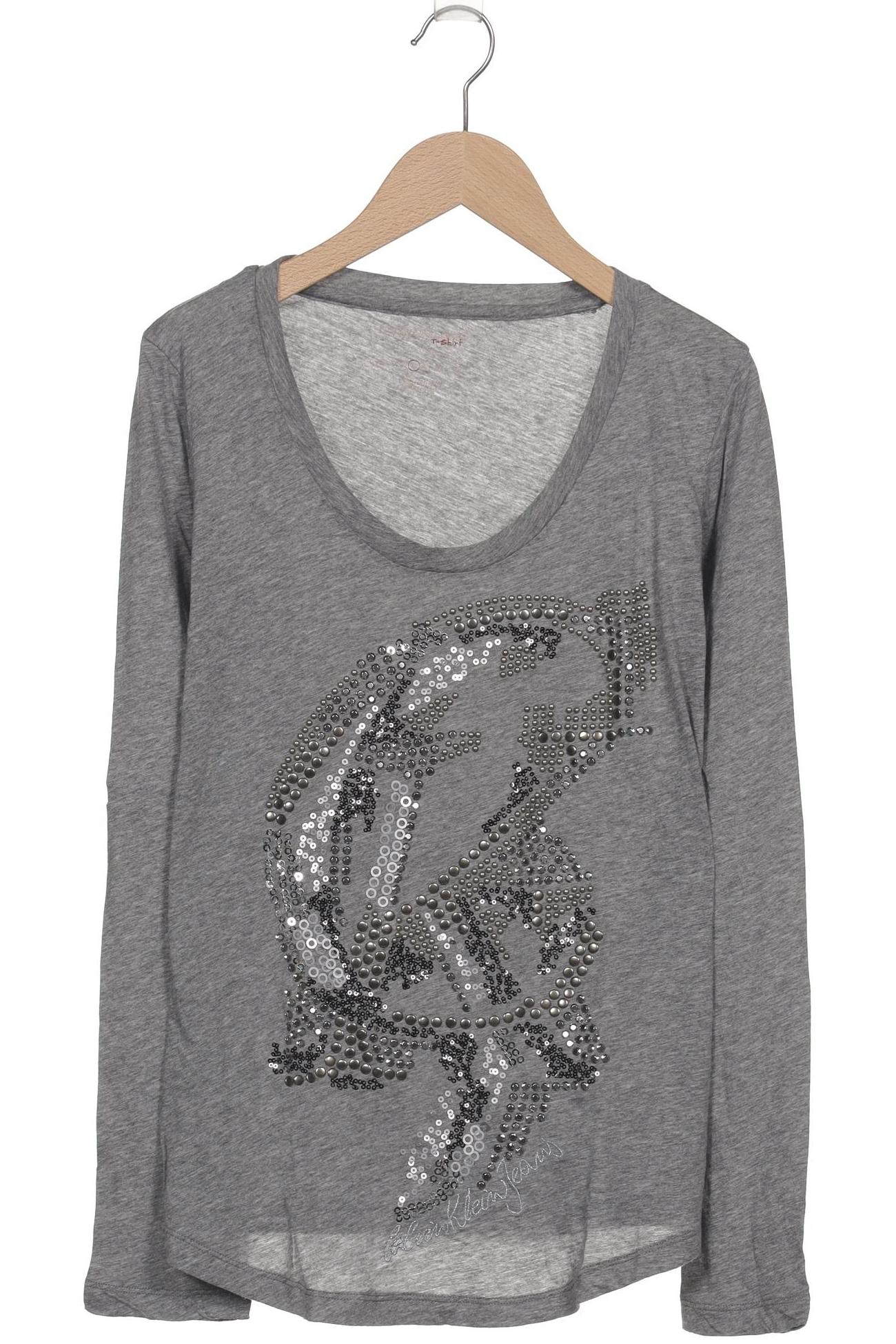 

Calvin Klein Jeans Damen Langarmshirt, grau, Gr. 42