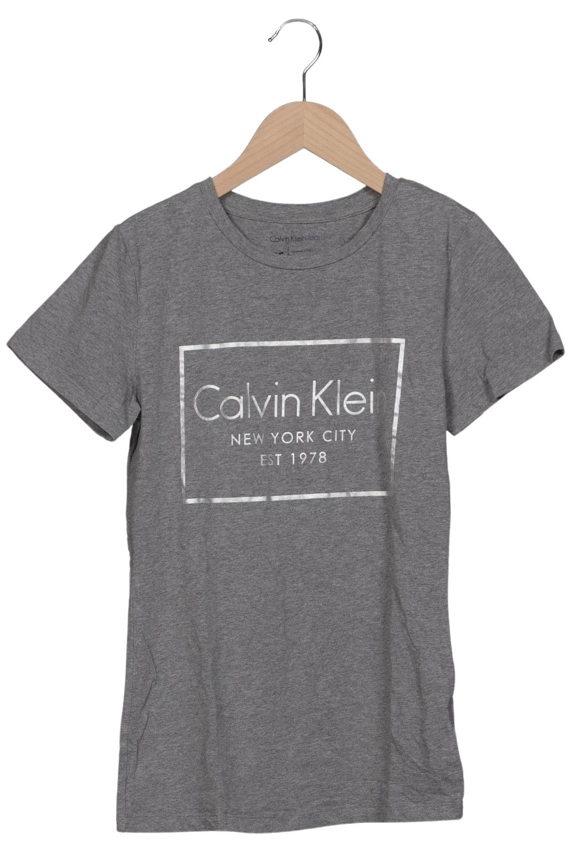 

Calvin Klein Jeans Damen T-Shirt, grau, Gr. 34