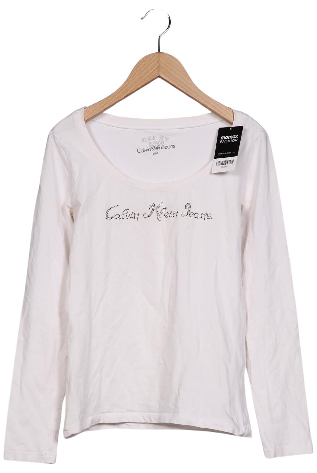 

Calvin Klein Jeans Damen Langarmshirt, cremeweiß, Gr. 42