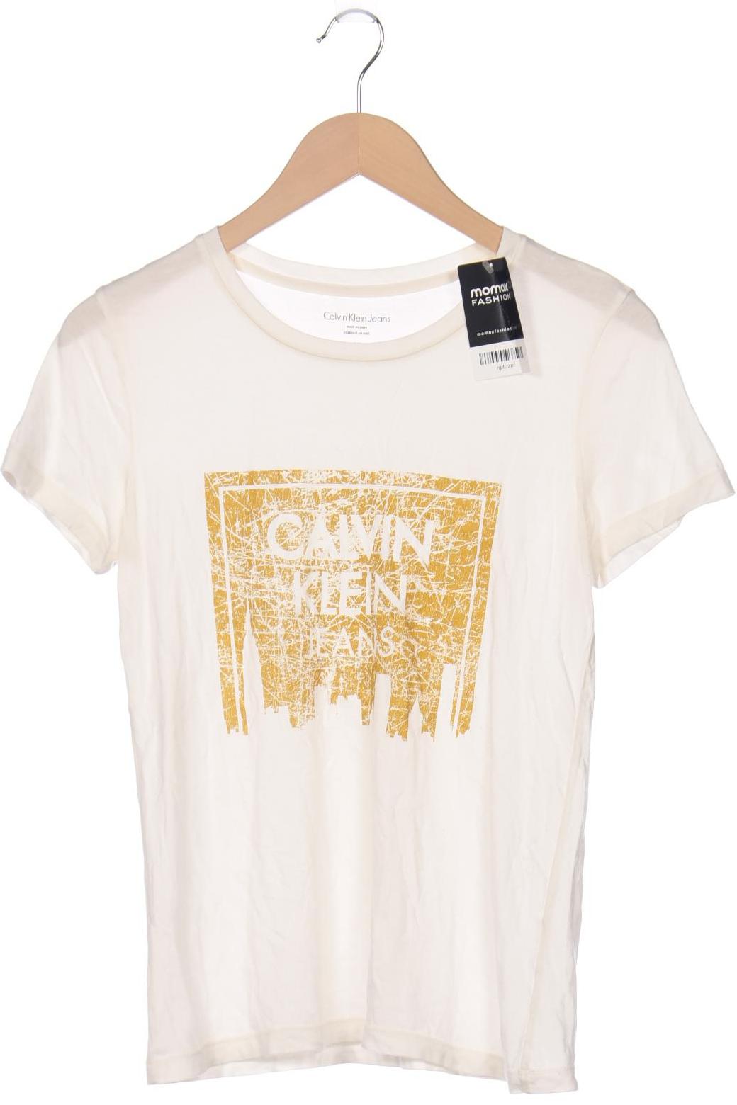 

Calvin Klein Jeans Damen T-Shirt, cremeweiß, Gr. 36