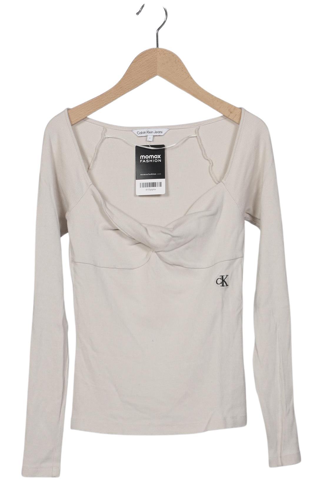 

Calvin Klein Jeans Damen Langarmshirt, beige, Gr. 36