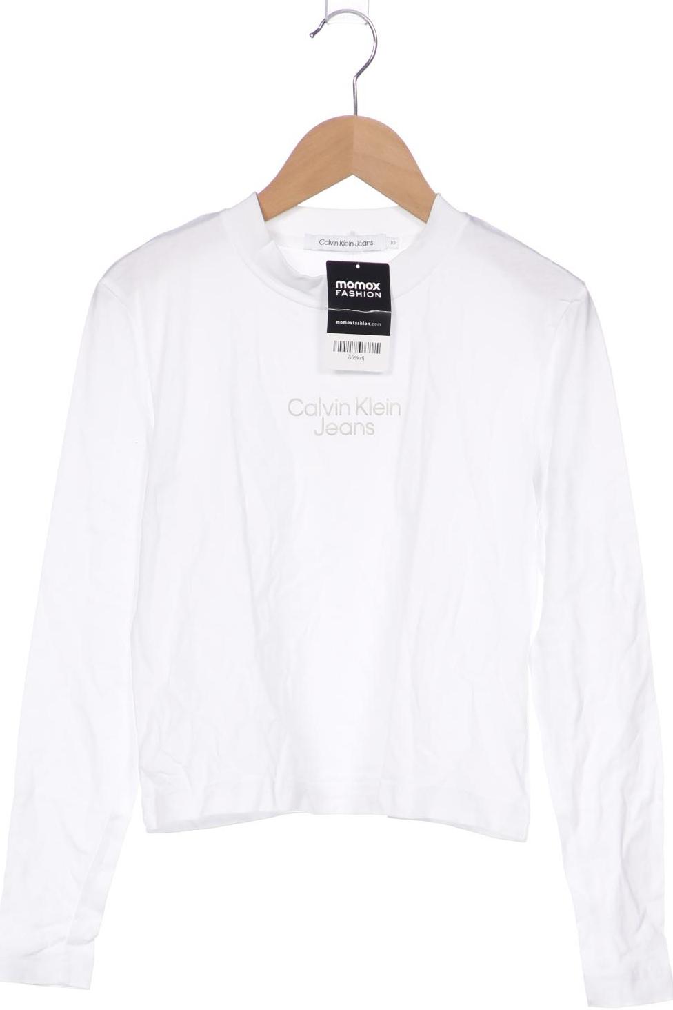 

Calvin Klein Jeans Damen Langarmshirt, weiß, Gr. 34