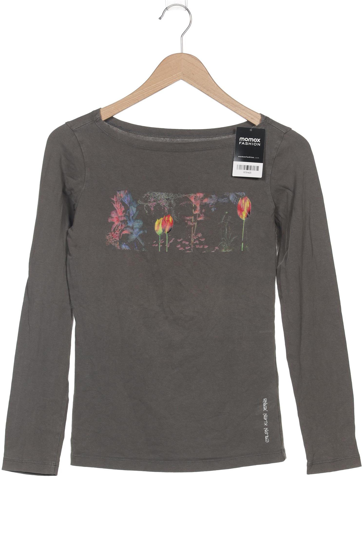 

Calvin Klein Jeans Damen Langarmshirt, grau, Gr. 36