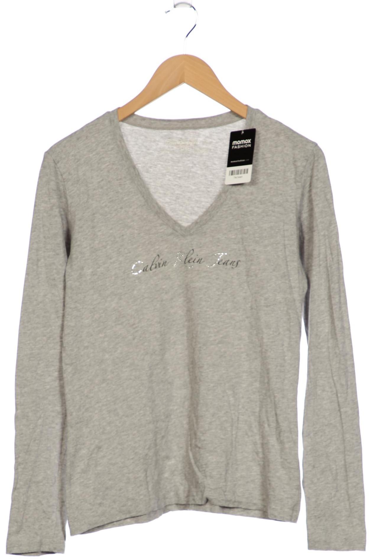 

Calvin Klein Jeans Damen Langarmshirt, grau, Gr. 38
