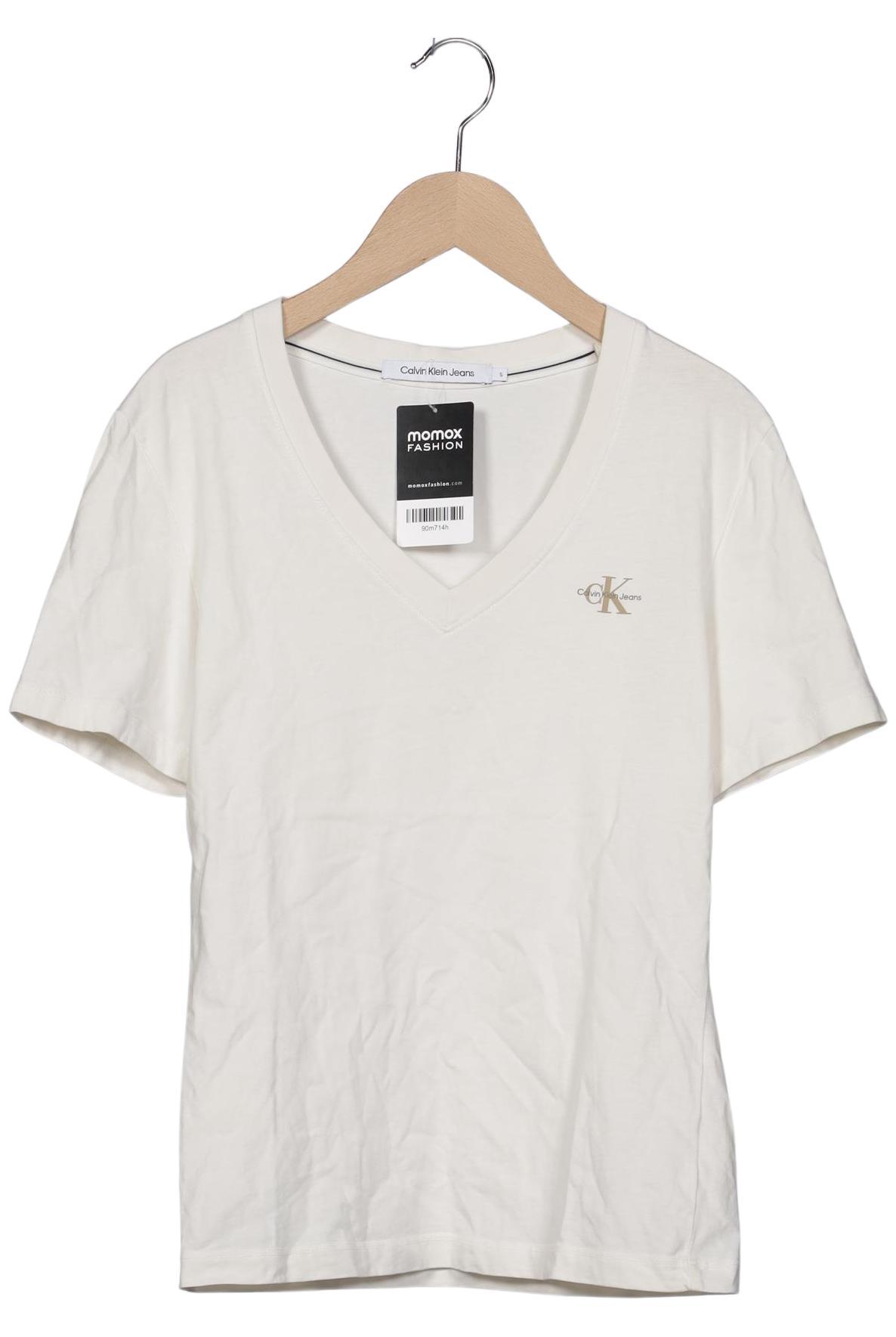 

Calvin Klein Jeans Damen T-Shirt, cremeweiß, Gr. 36