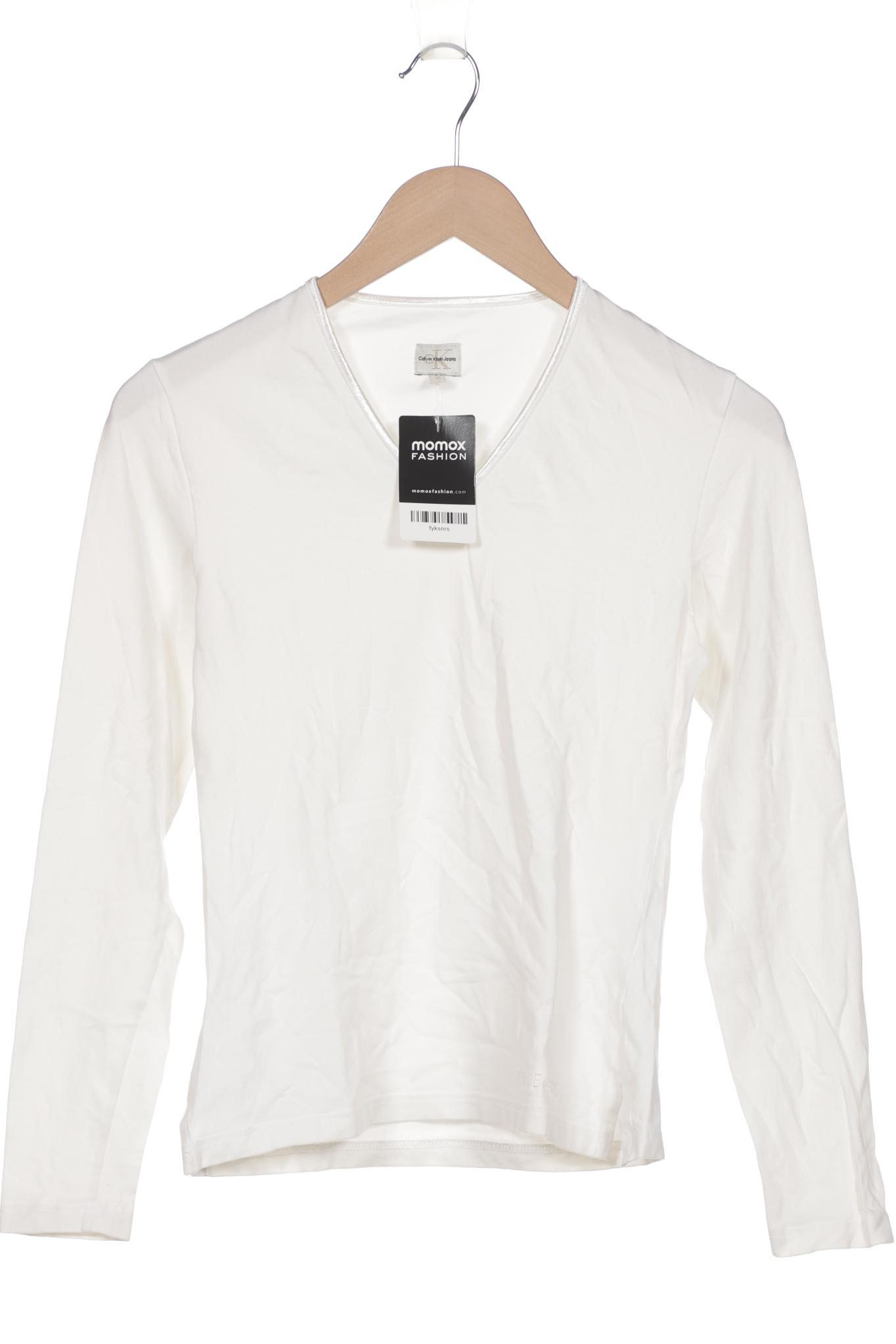 

Calvin Klein Jeans Damen Langarmshirt, weiß, Gr. 38