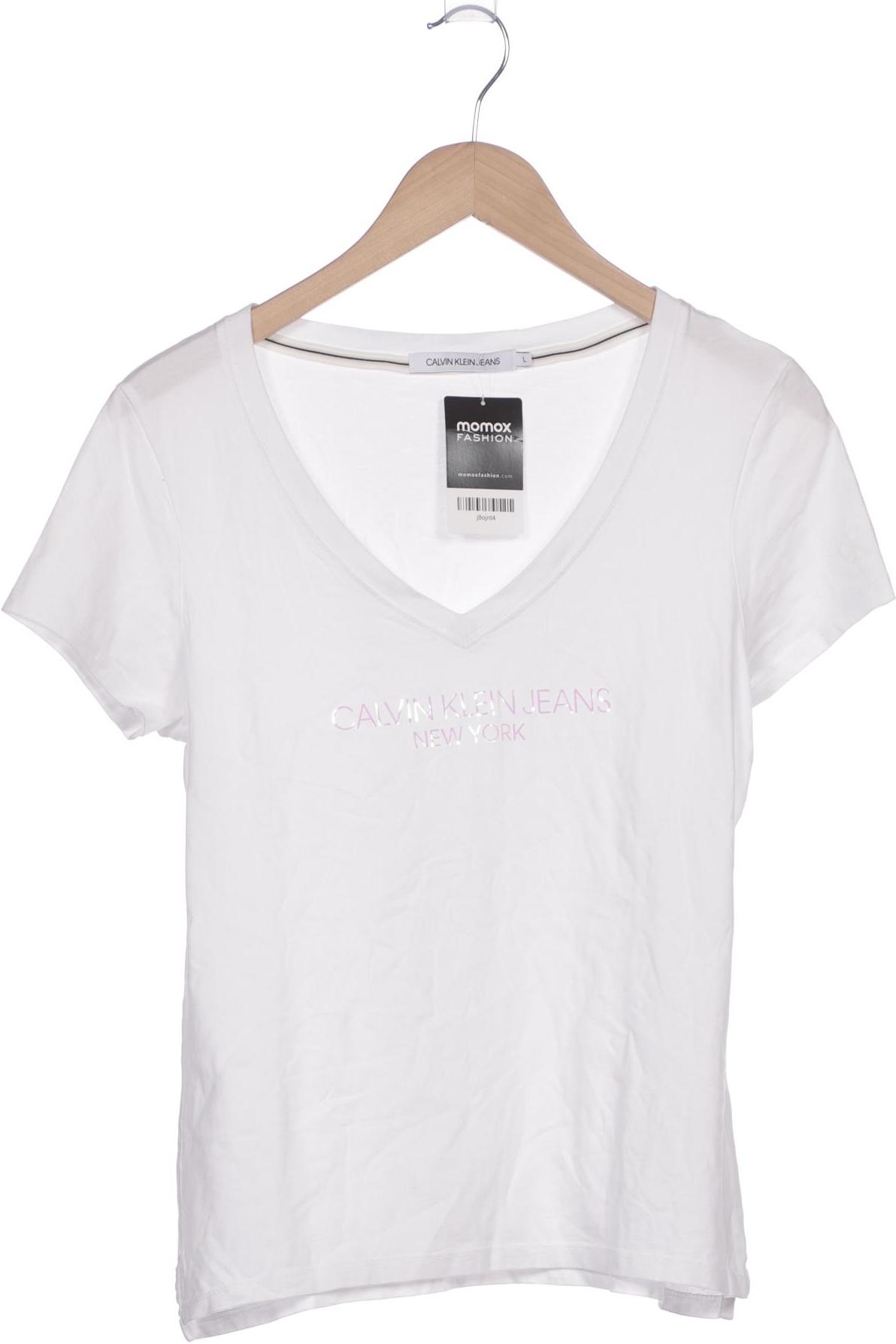

Calvin Klein Jeans Damen T-Shirt, weiß, Gr. 42