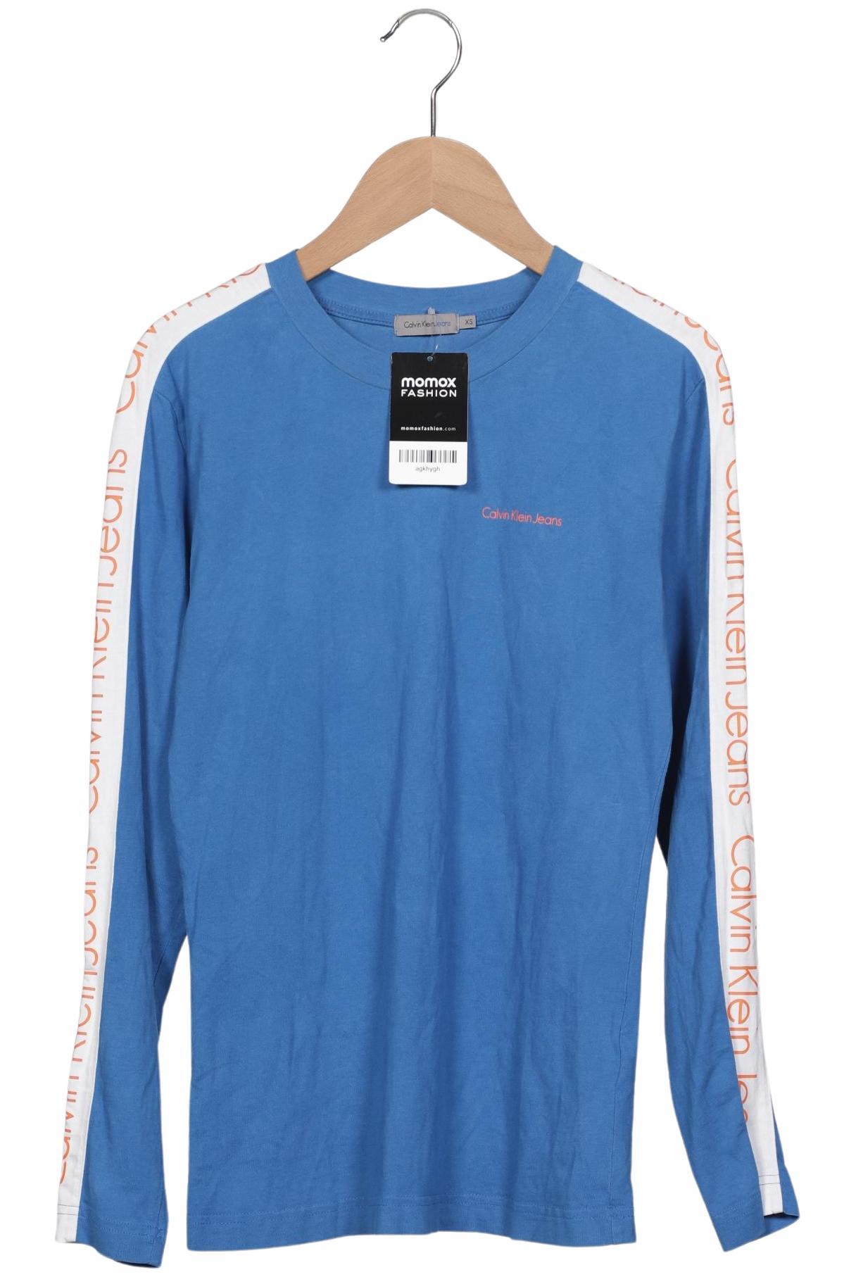 

Calvin Klein Jeans Damen Langarmshirt, blau, Gr. 34