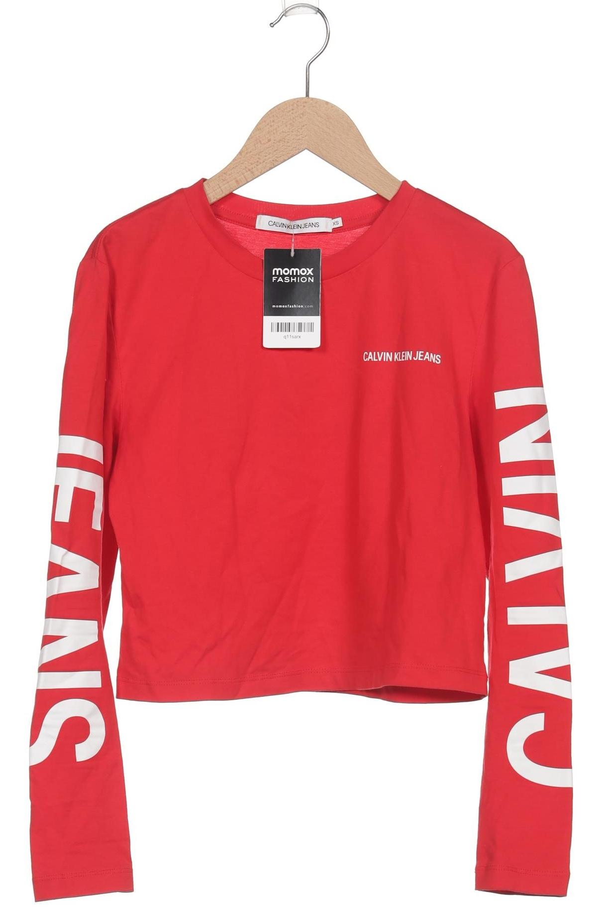

Calvin Klein Jeans Damen Langarmshirt, rot, Gr. 34