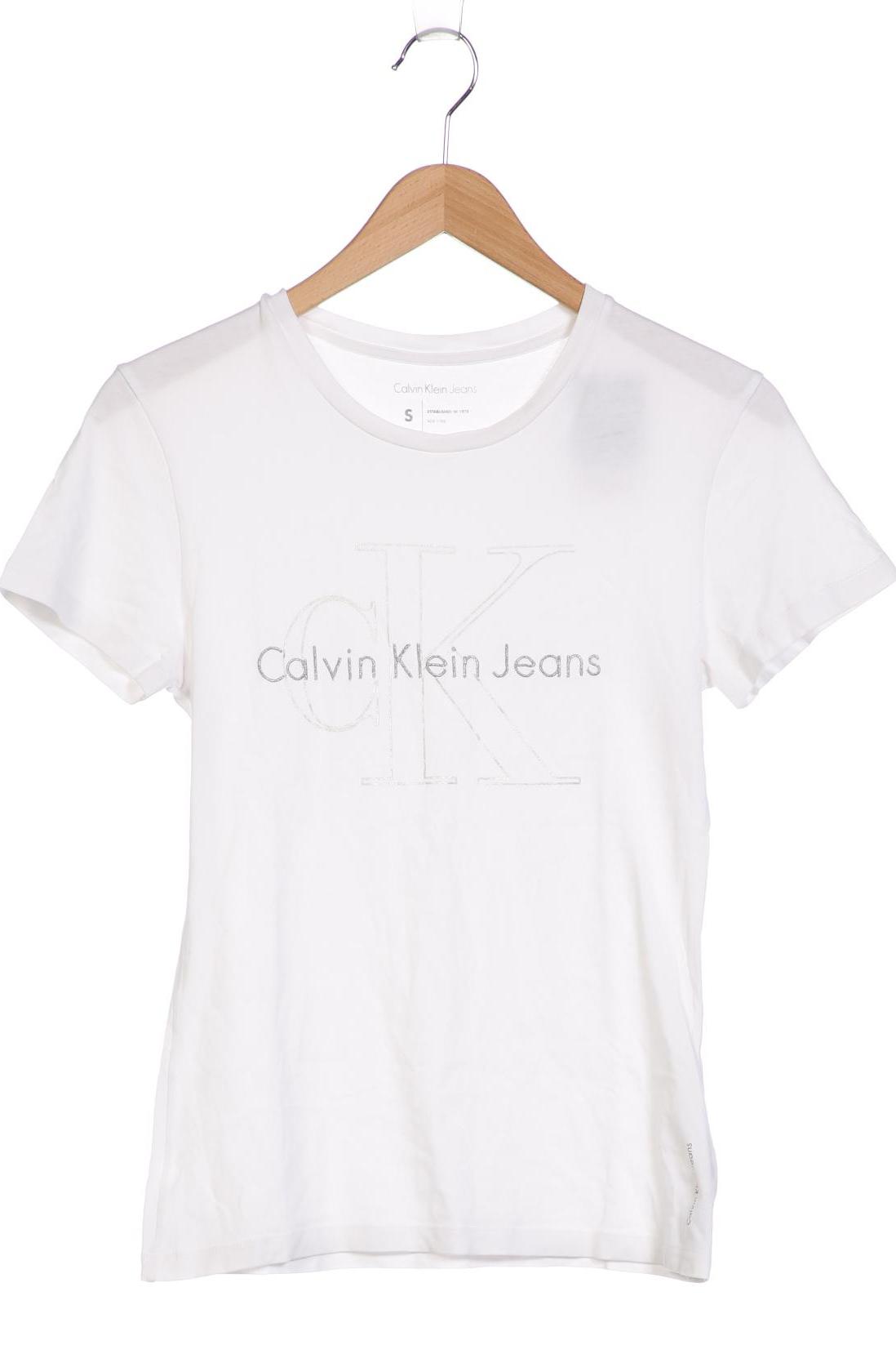 

Calvin Klein Jeans Damen T-Shirt, weiß, Gr. 36