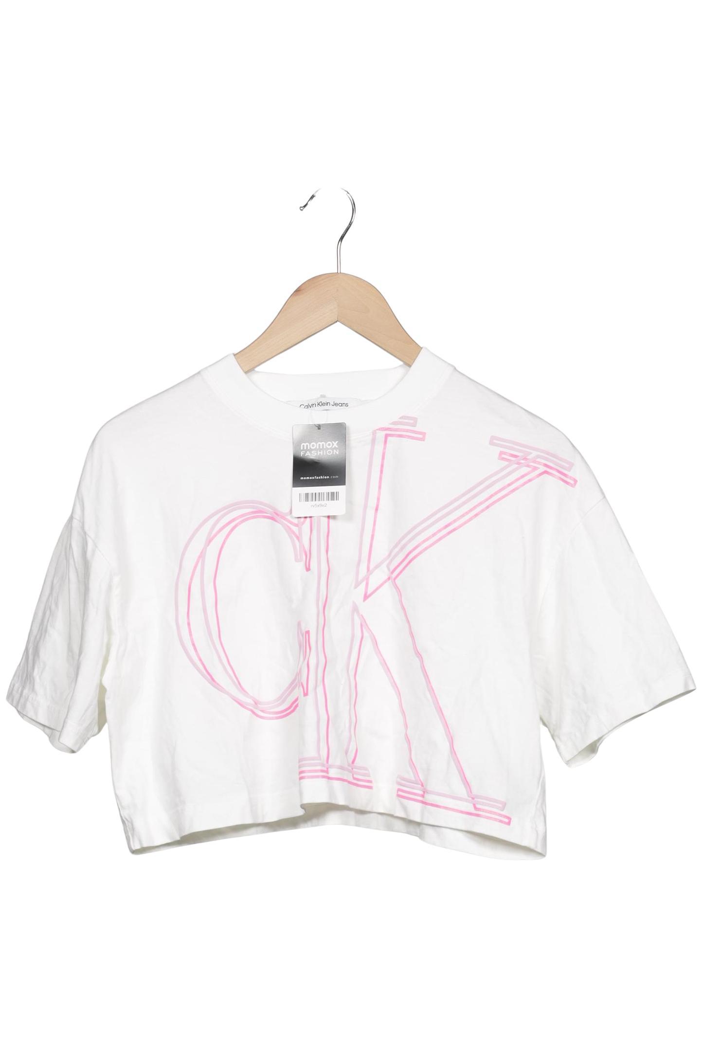 

Calvin Klein Jeans Damen T-Shirt, cremeweiß, Gr. 34