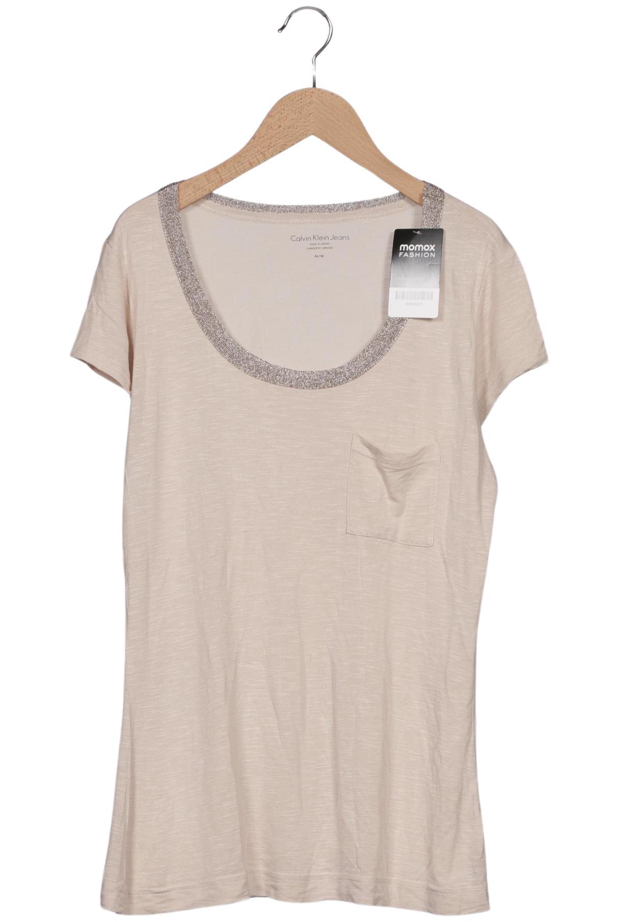 

Calvin Klein Jeans Damen T-Shirt, beige, Gr. 38