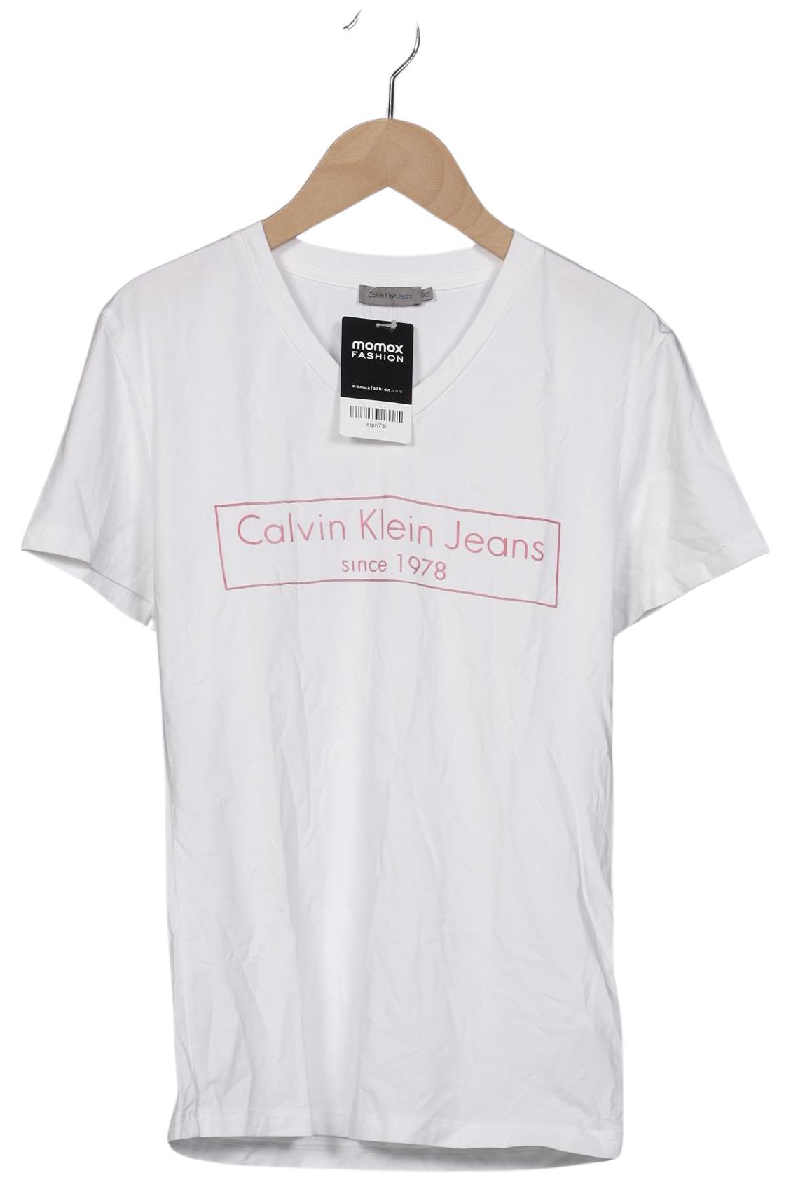 

Calvin Klein Jeans Damen T-Shirt, weiß, Gr. 34