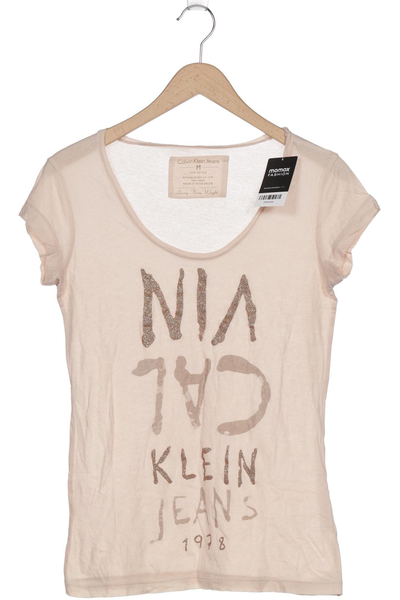 

Calvin Klein Jeans Damen T-Shirt, beige, Gr. 38