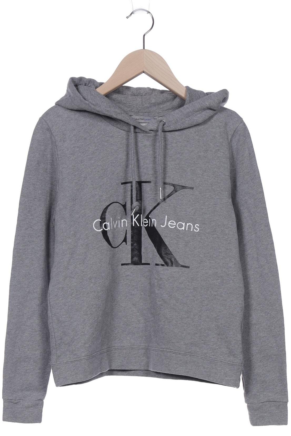 

Calvin Klein Jeans Damen Kapuzenpullover, grau, Gr. 34