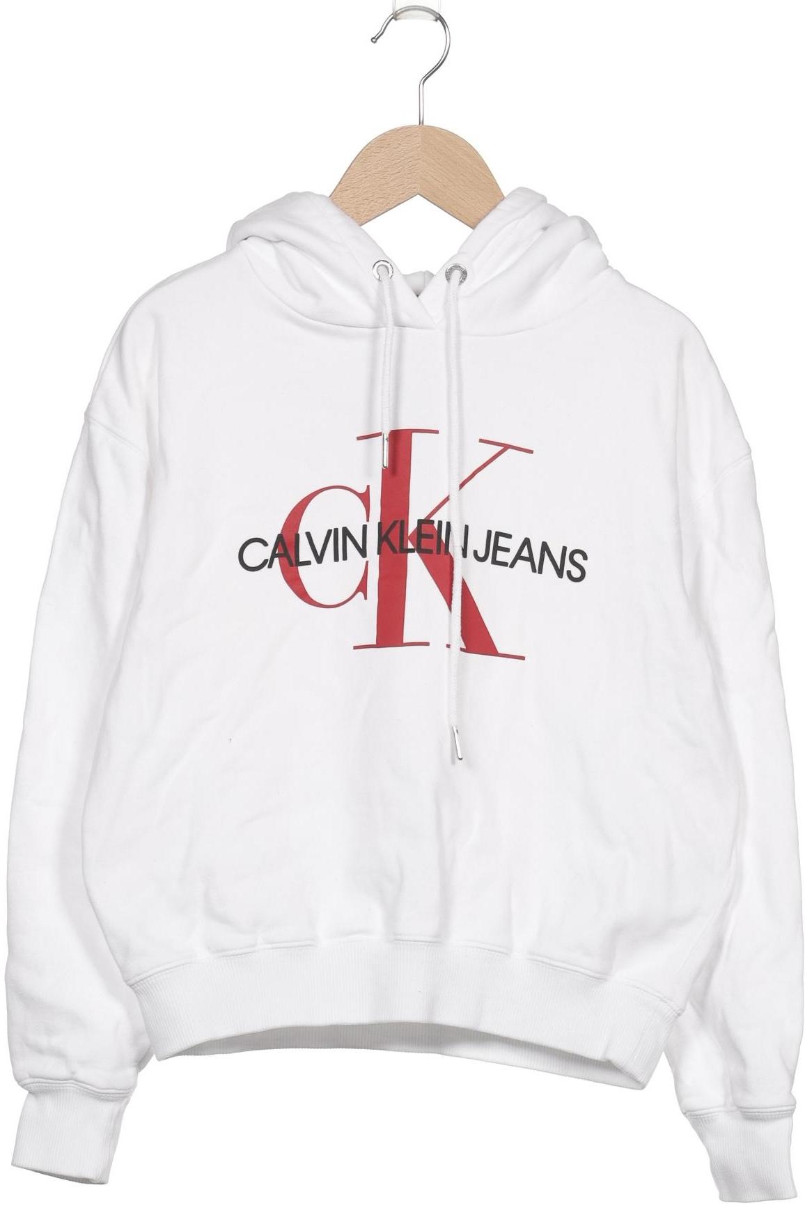 

Calvin Klein Jeans Damen Kapuzenpullover, weiß, Gr. 36