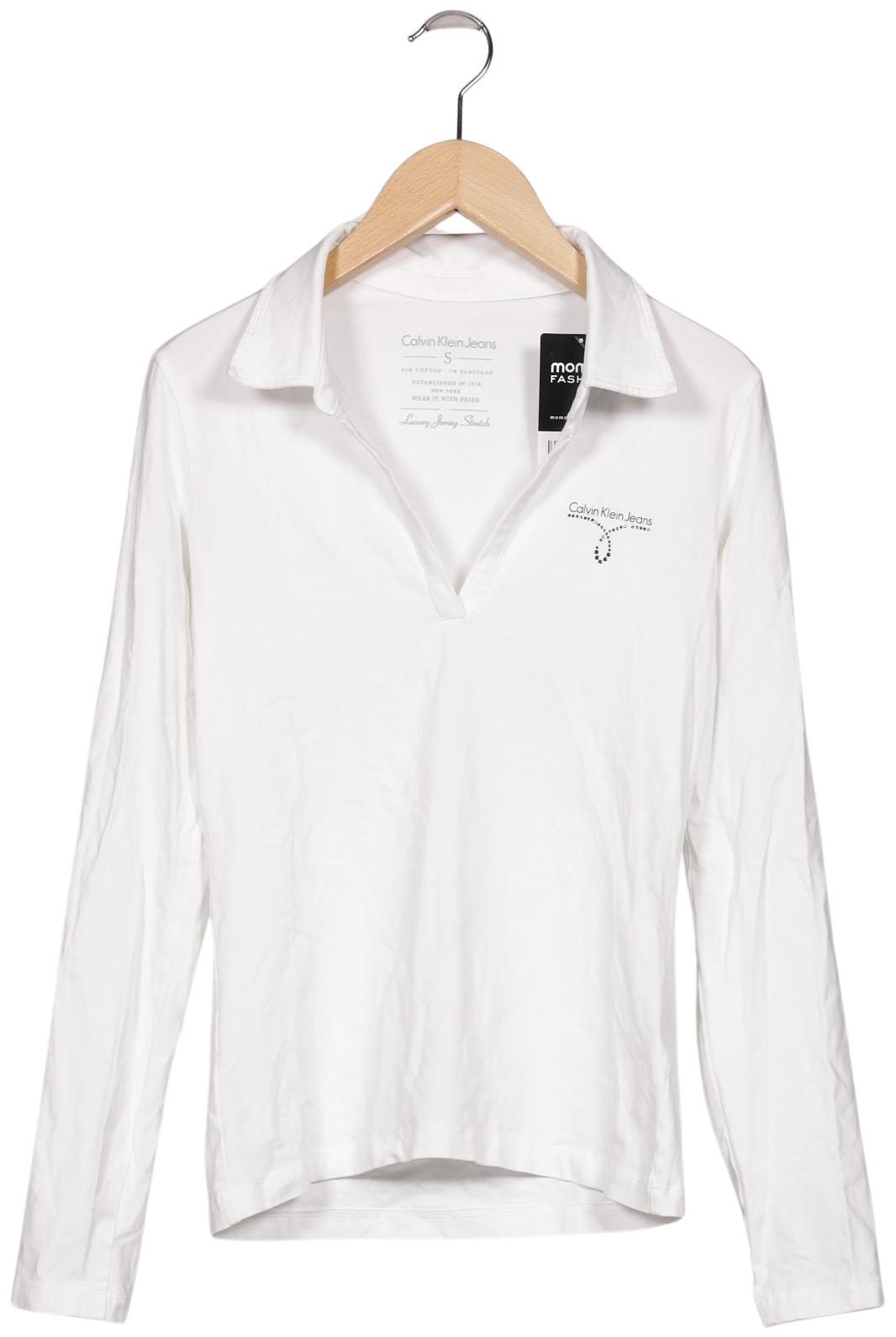 

Calvin Klein Jeans Damen Langarmshirt, weiß, Gr. 36