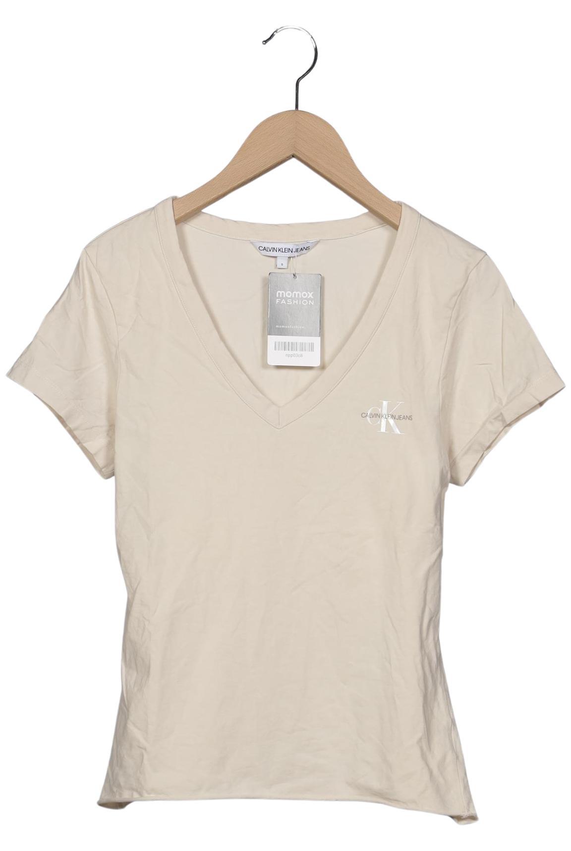 

Calvin Klein Jeans Damen T-Shirt, cremeweiß, Gr. 36