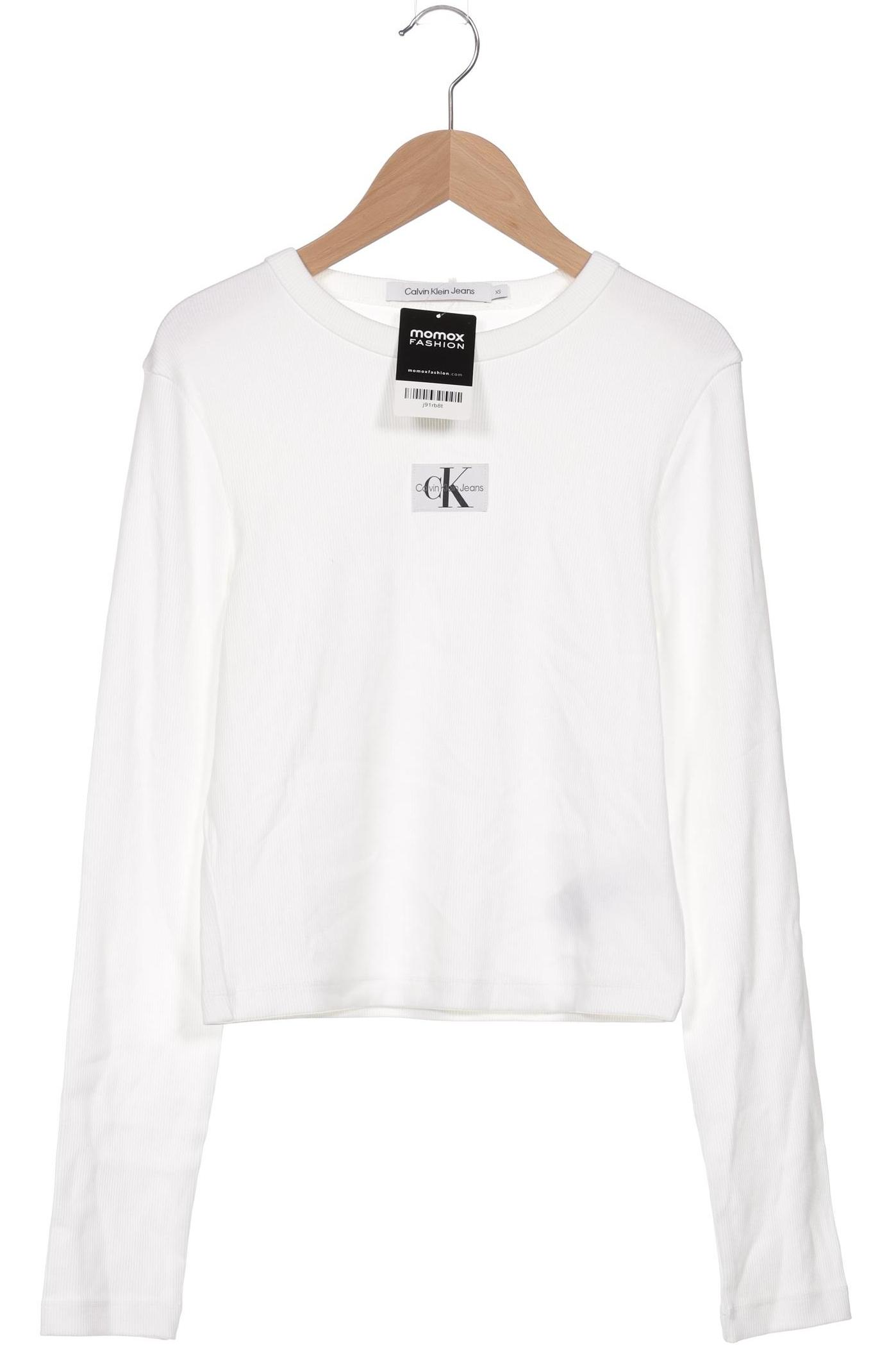 

Calvin Klein Jeans Damen Langarmshirt, weiß, Gr. 34