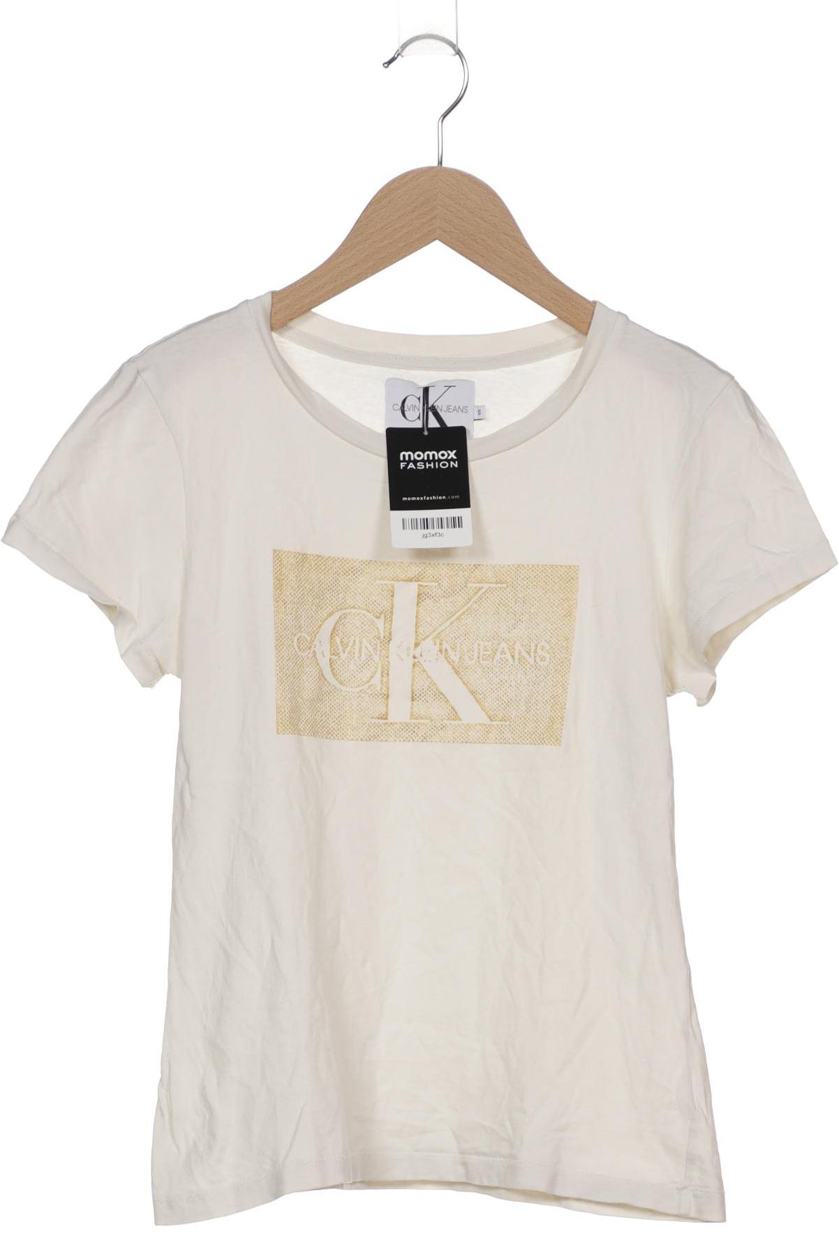 

Calvin Klein Jeans Damen T-Shirt, cremeweiß, Gr. 36