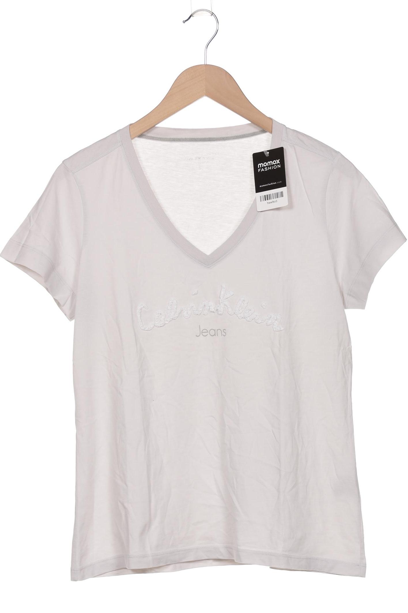 

Calvin Klein Jeans Damen T-Shirt, cremeweiß, Gr. 36