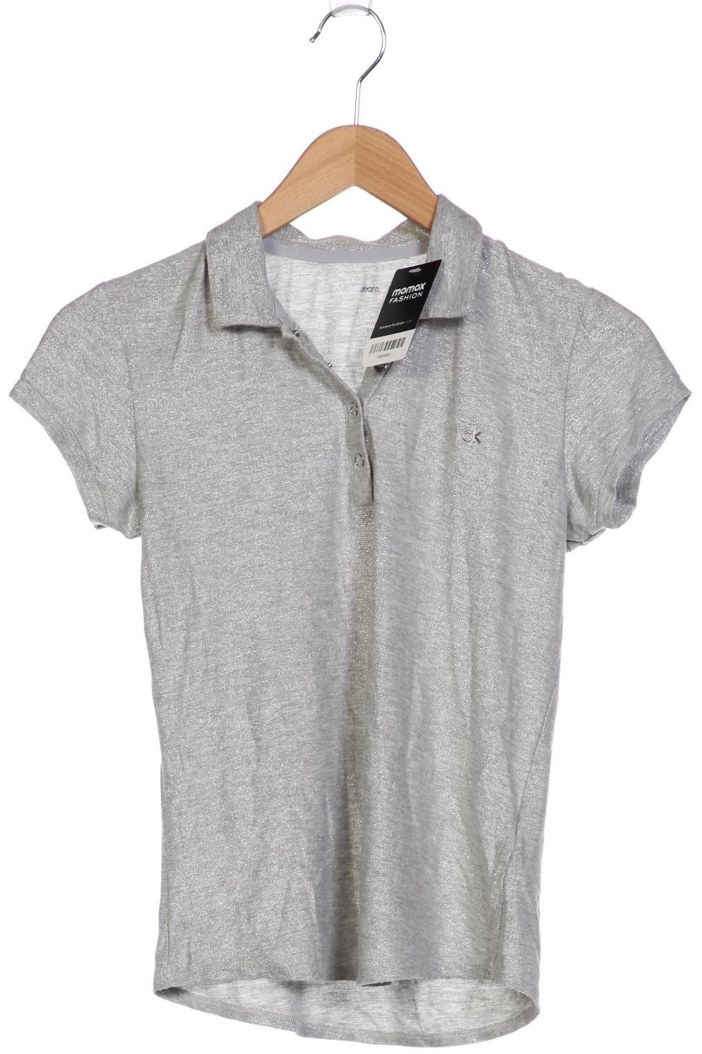 

Calvin Klein Jeans Damen Poloshirt, silber, Gr. 34