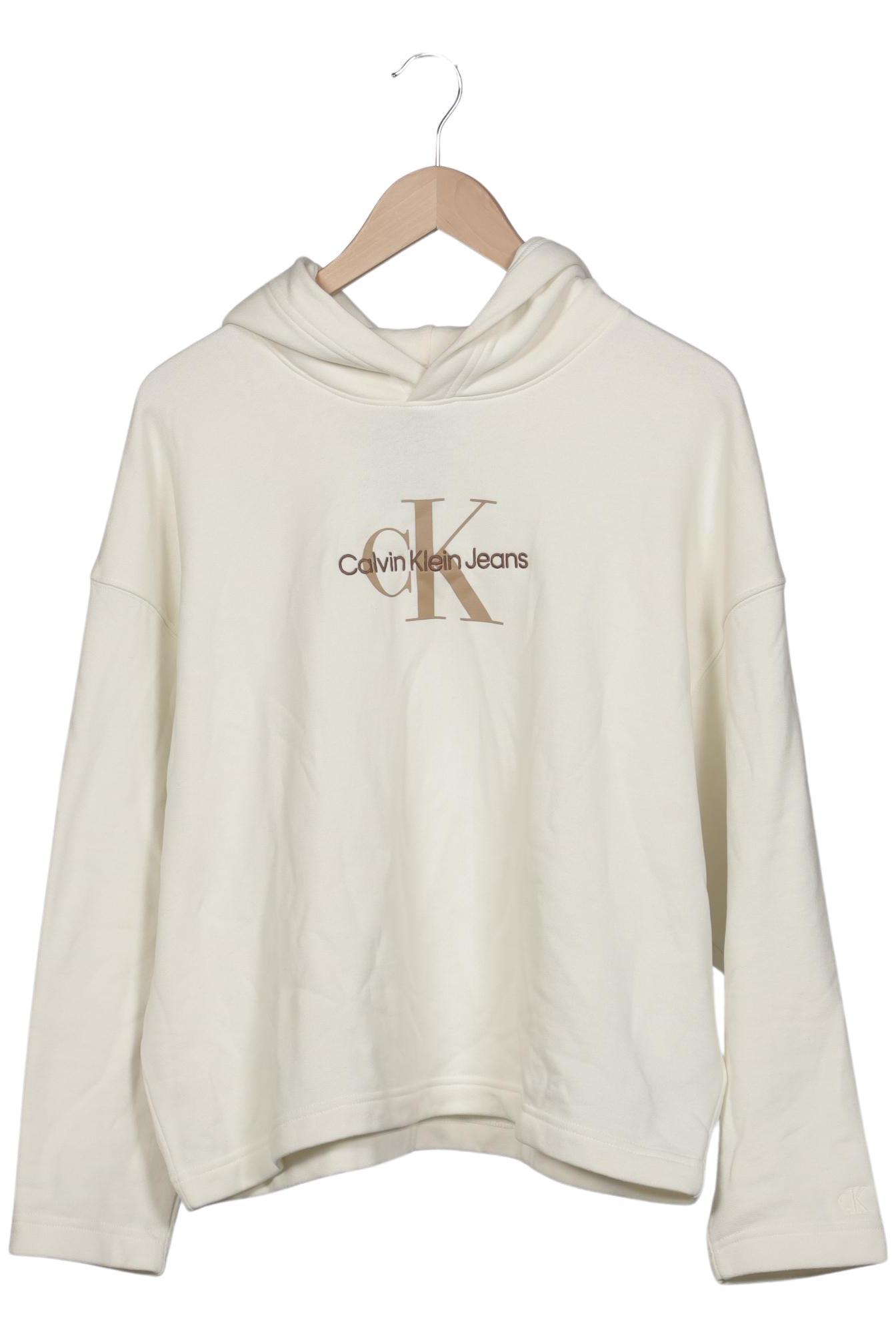 

Calvin Klein Jeans Damen Kapuzenpullover, cremeweiß, Gr. 36