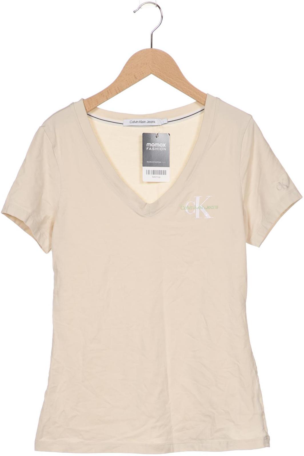 

Calvin Klein Jeans Damen T-Shirt, beige, Gr. 42