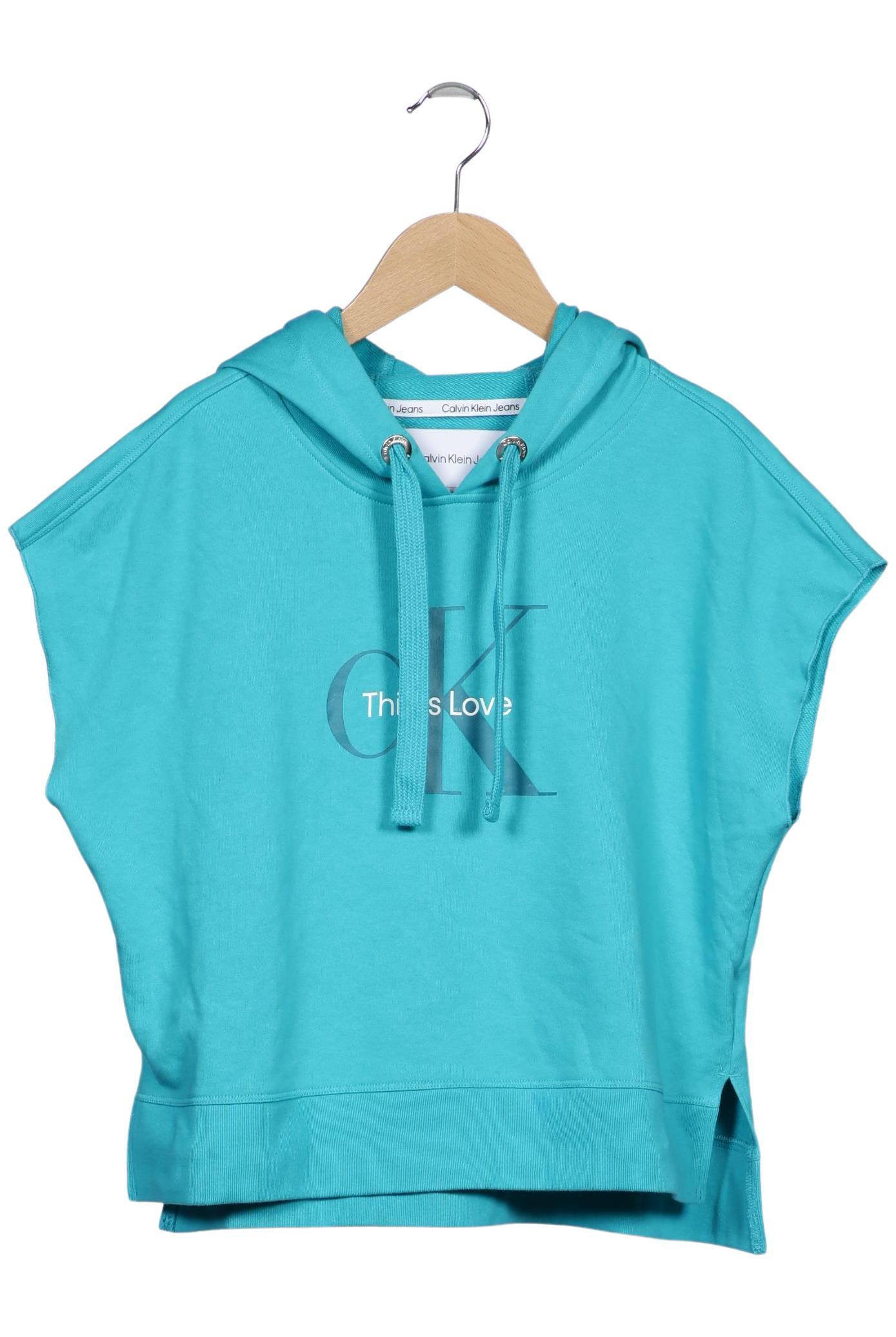 

Calvin Klein Jeans Damen Kapuzenpullover, türkis, Gr. 34