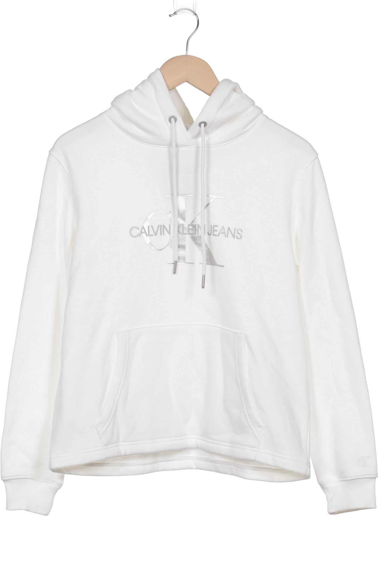 

Calvin Klein Jeans Damen Kapuzenpullover, weiß, Gr. 36