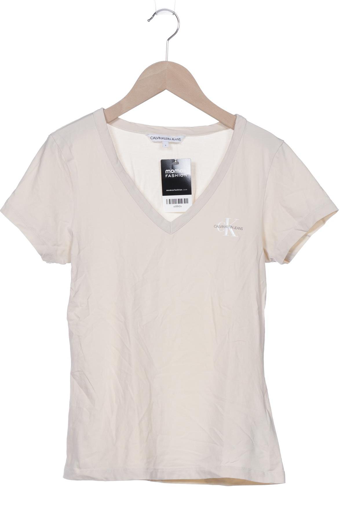 

Calvin Klein Jeans Damen T-Shirt, cremeweiß, Gr. 36