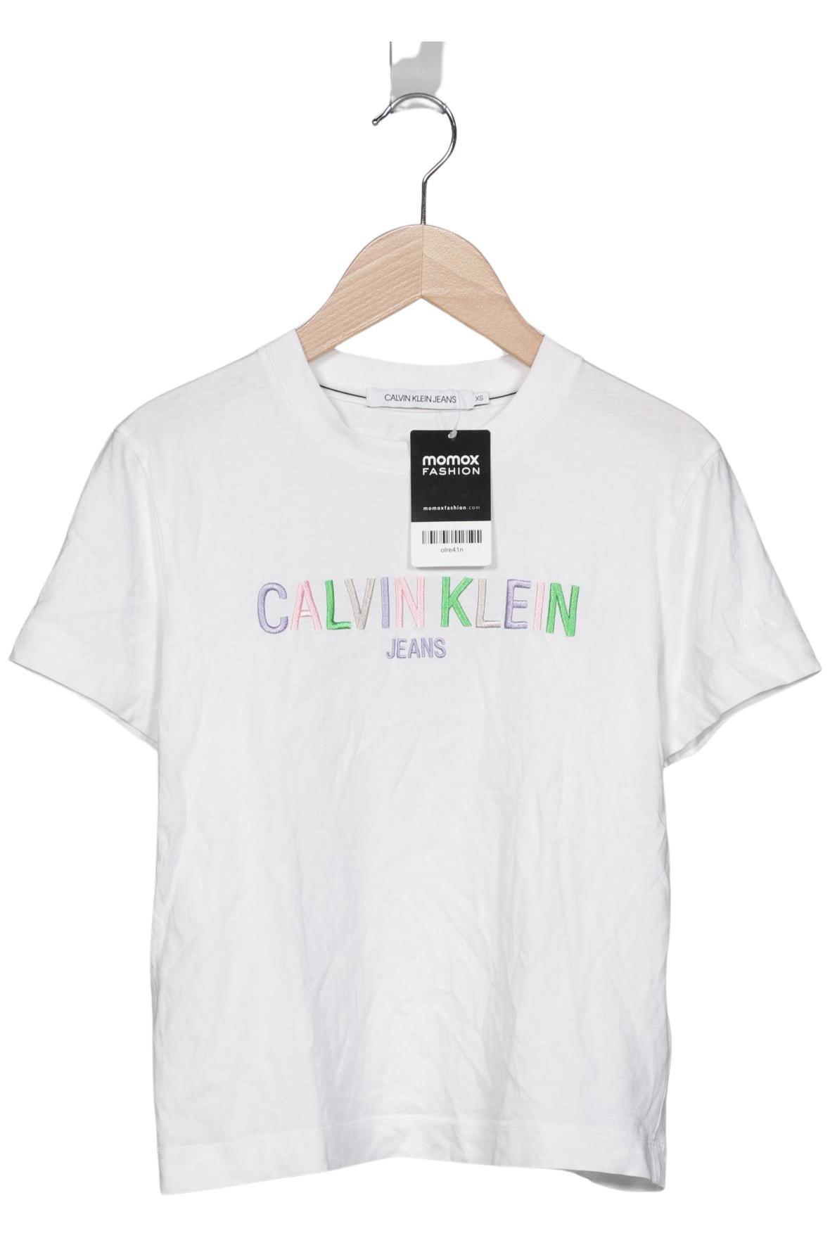 

Calvin Klein Jeans Damen T-Shirt, weiß, Gr. 34