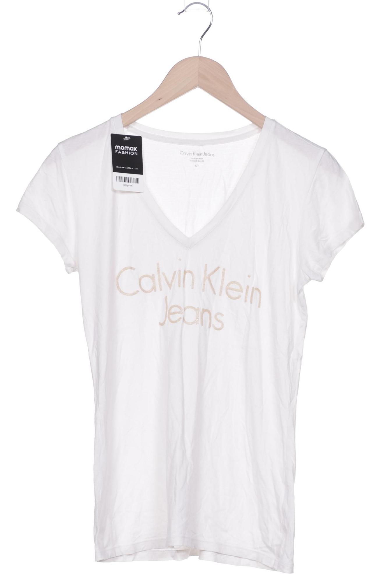 

Calvin Klein Jeans Damen T-Shirt, weiß, Gr. 36