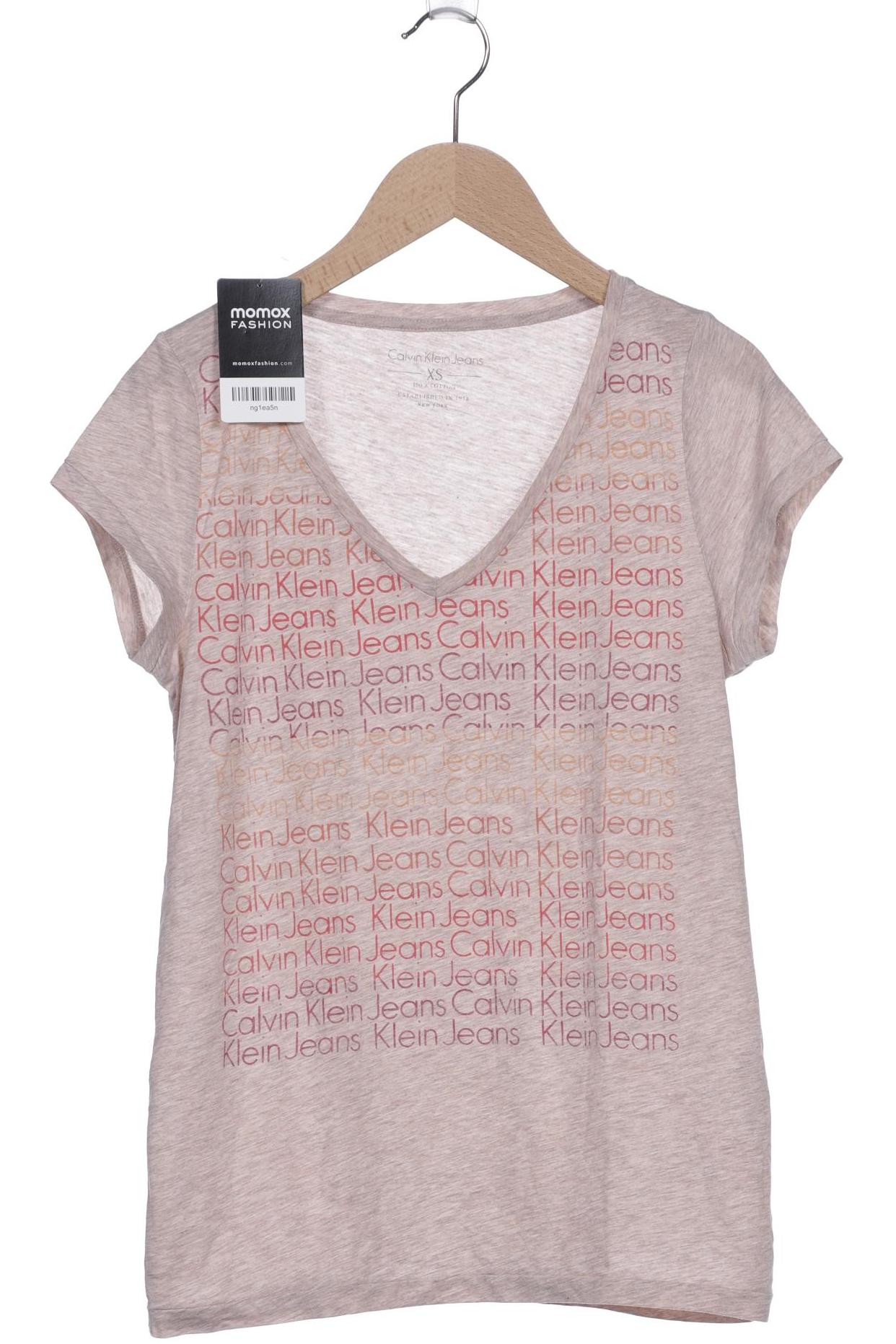 

Calvin Klein Jeans Damen T-Shirt, beige, Gr. 34