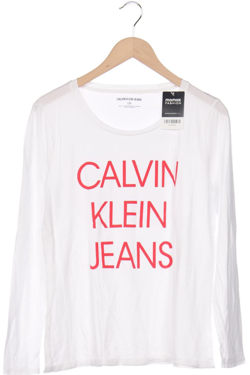 

Calvin Klein Jeans Damen Langarmshirt, weiß