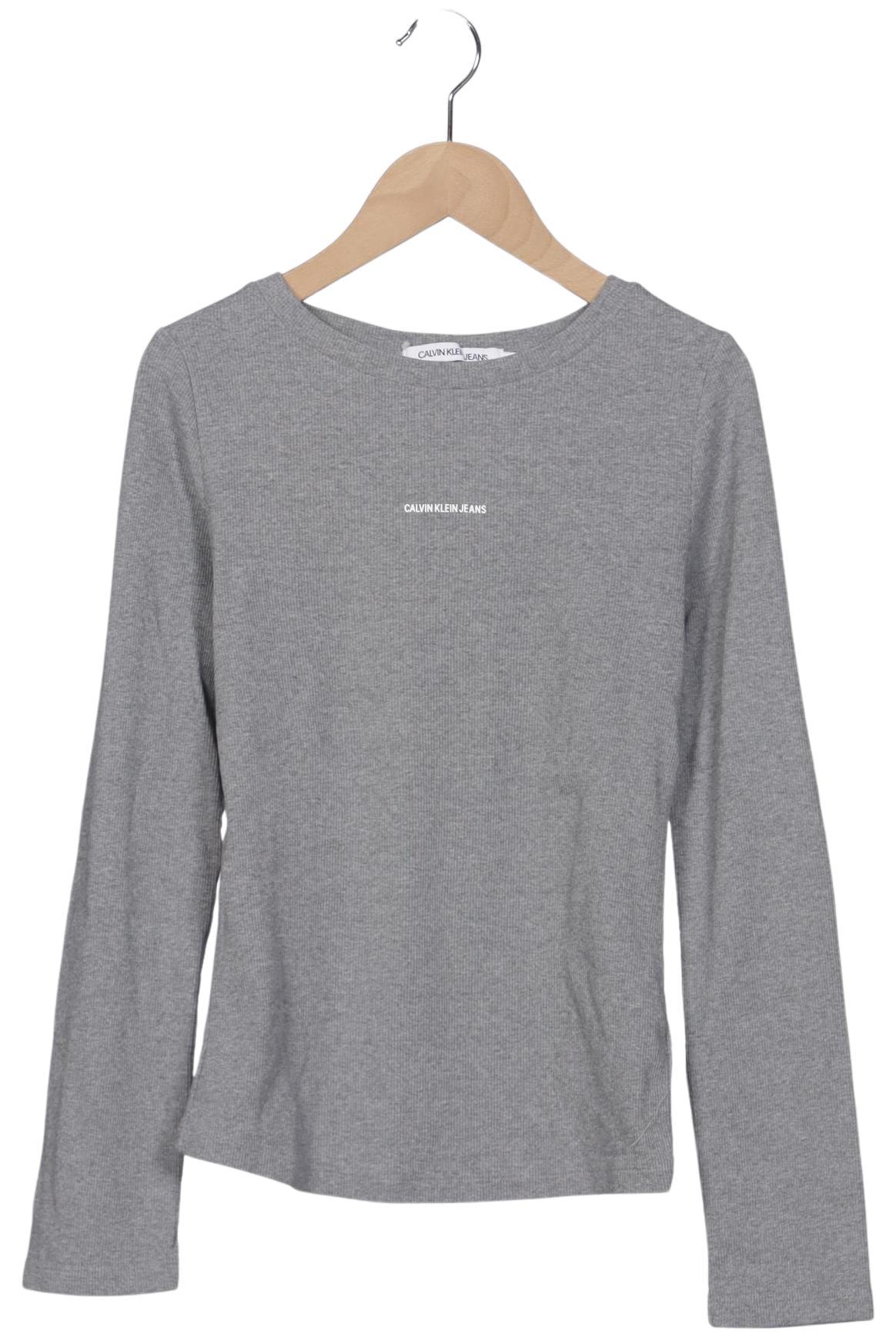 

Calvin Klein Jeans Damen Langarmshirt, grau, Gr. 36