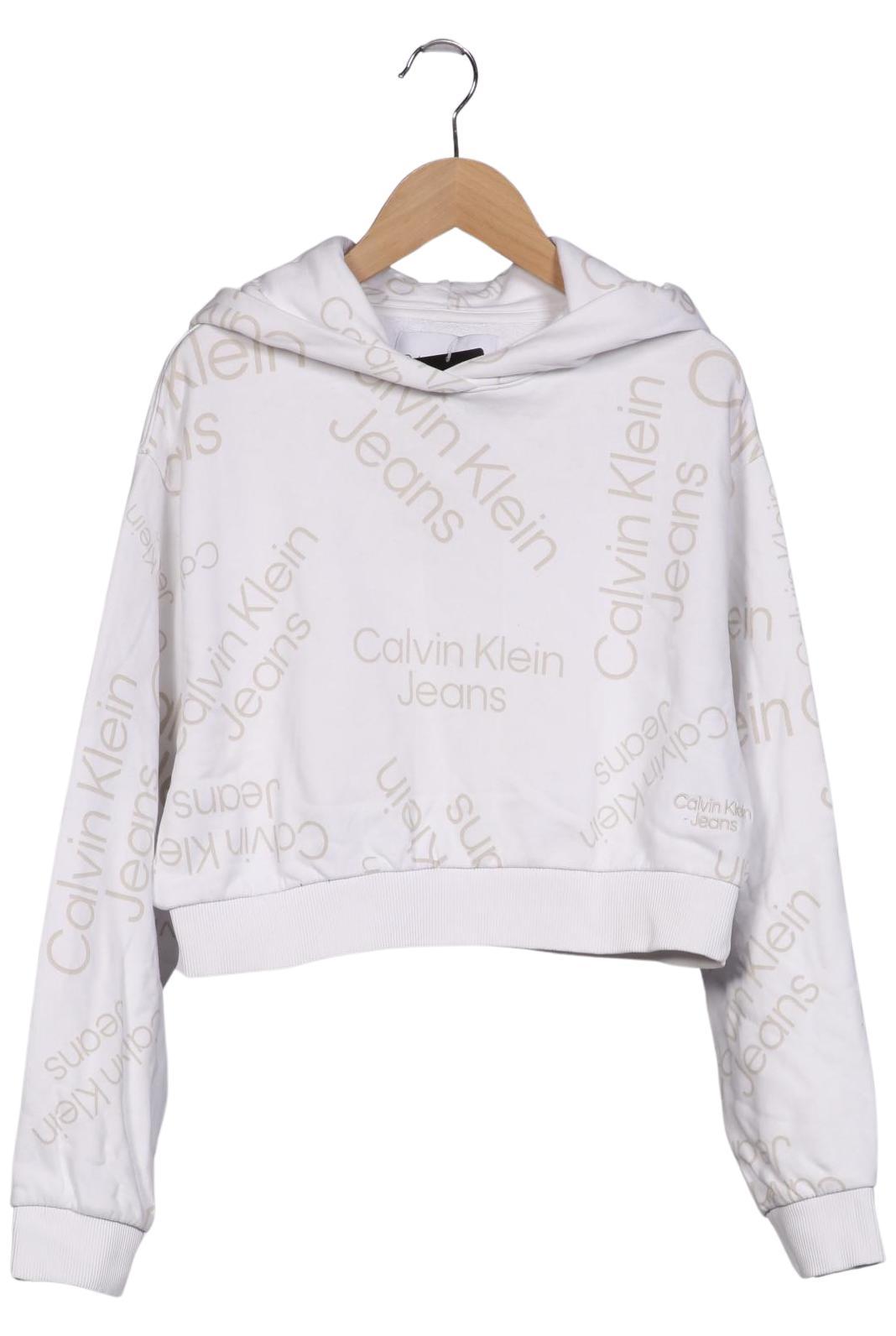

Calvin Klein Jeans Damen Kapuzenpullover, weiß, Gr. 34