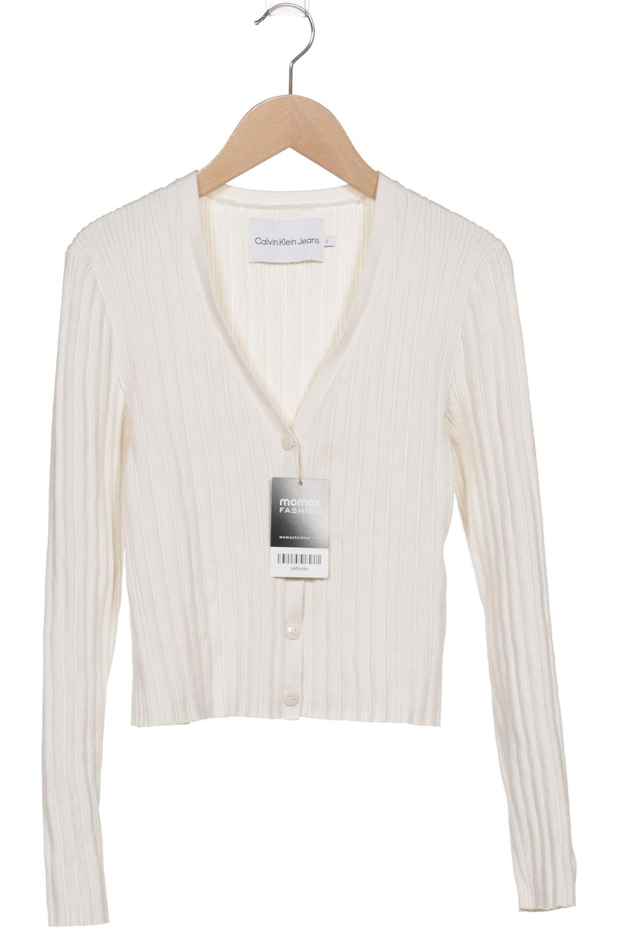 

Calvin Klein Jeans Damen Strickjacke, cremeweiß, Gr. 36