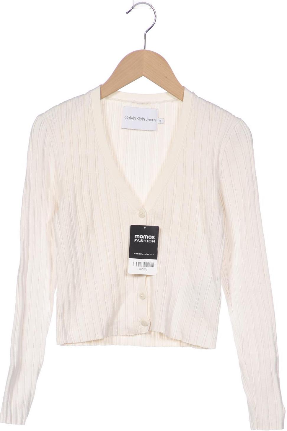 

Calvin Klein Jeans Damen Strickjacke, cremeweiß, Gr. 34